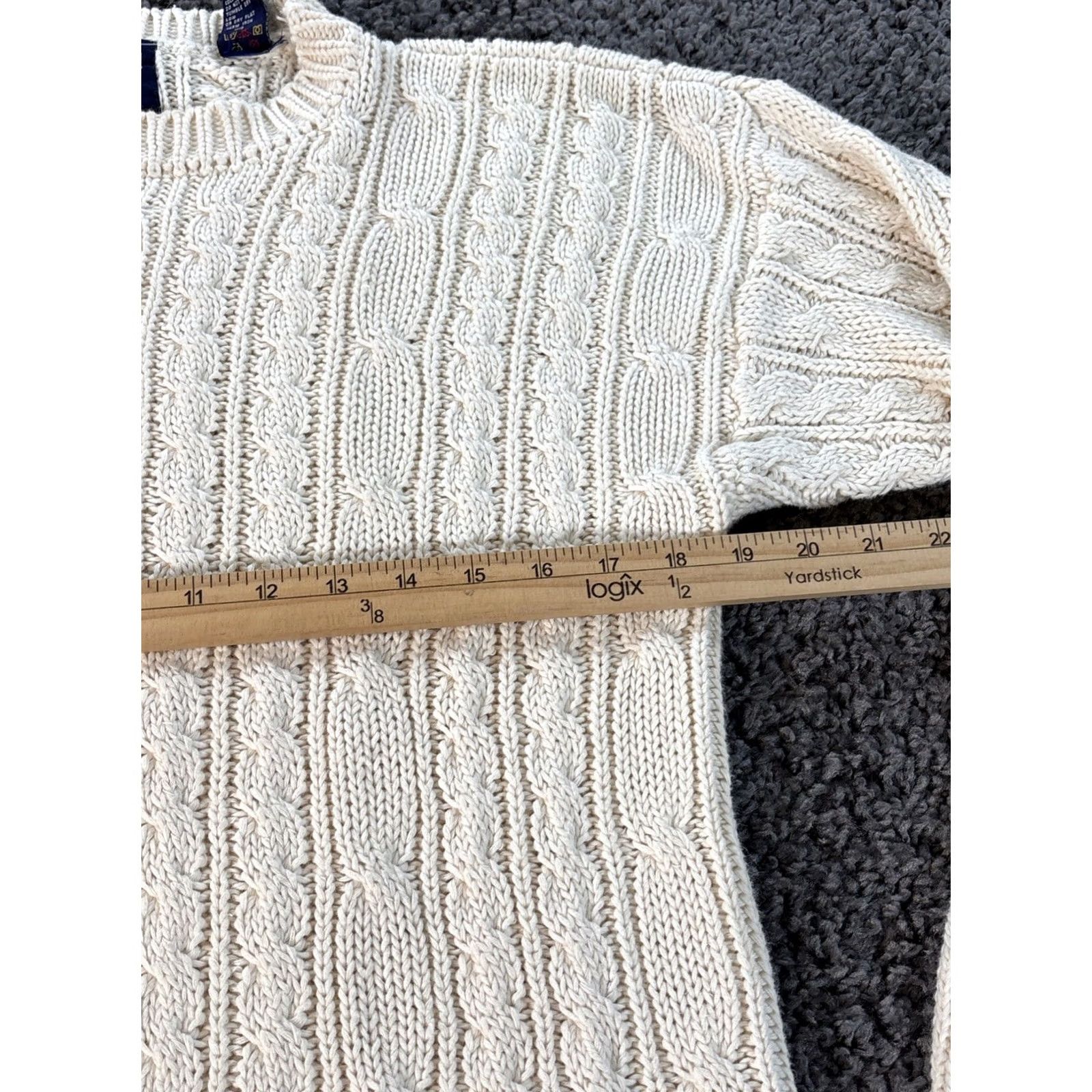 Gap VINTAGE Gap Sweater Womens Medium Cable-Knit Ivory Oversized 90s Pullover Mens? Womens Size M / US 6-8 / IT 42-44 - 3 Thumbnail
