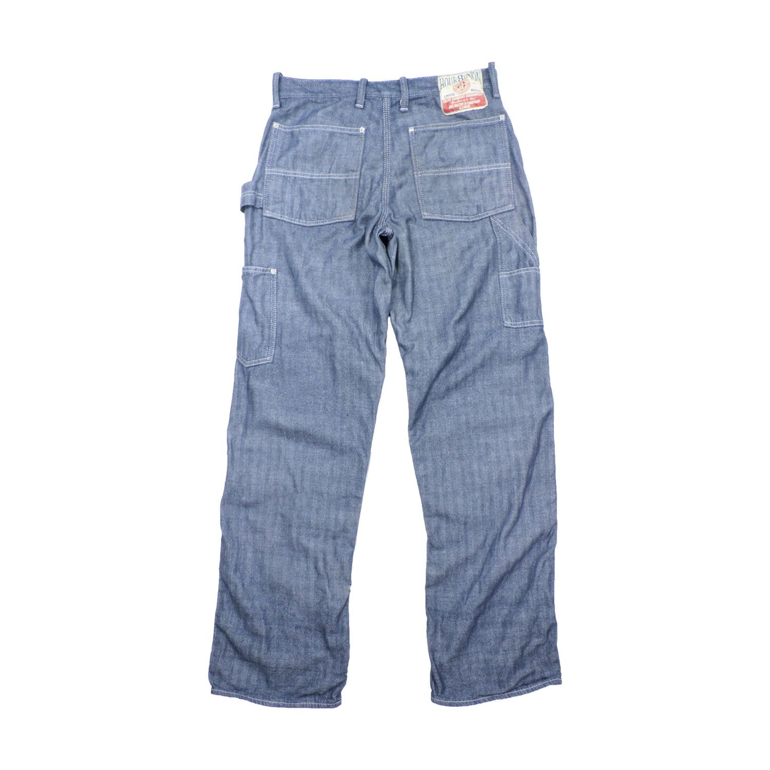 The Real McCoy's 8HU LOT 724 DOUBLE KNEE HERRINGBONE LIGHT CHAMBRAY TROUSERS Size US 32 / EU 48 - 2 Thumbnail