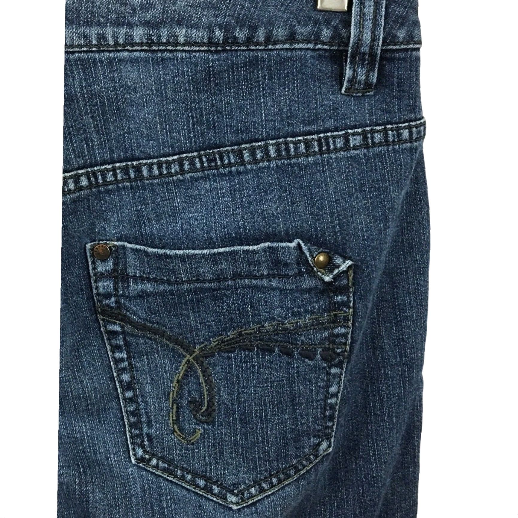 Esprit Esprit Jeans Women 29x32 Dark Wash Denim 5-Pocket Button Zip Low Rise Stretch Vintage Retro 32x31 Y2K Preppy Mens Womens Girls Size 29" - 4 Thumbnail
