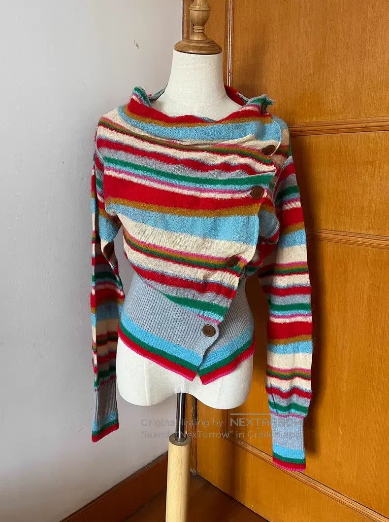 Vivienne Westwood Vivienne Westwood size 00 Rainbow Stripe Wool Knit Sweater Size S / US 4 / IT 40 - 1 Thumbnail