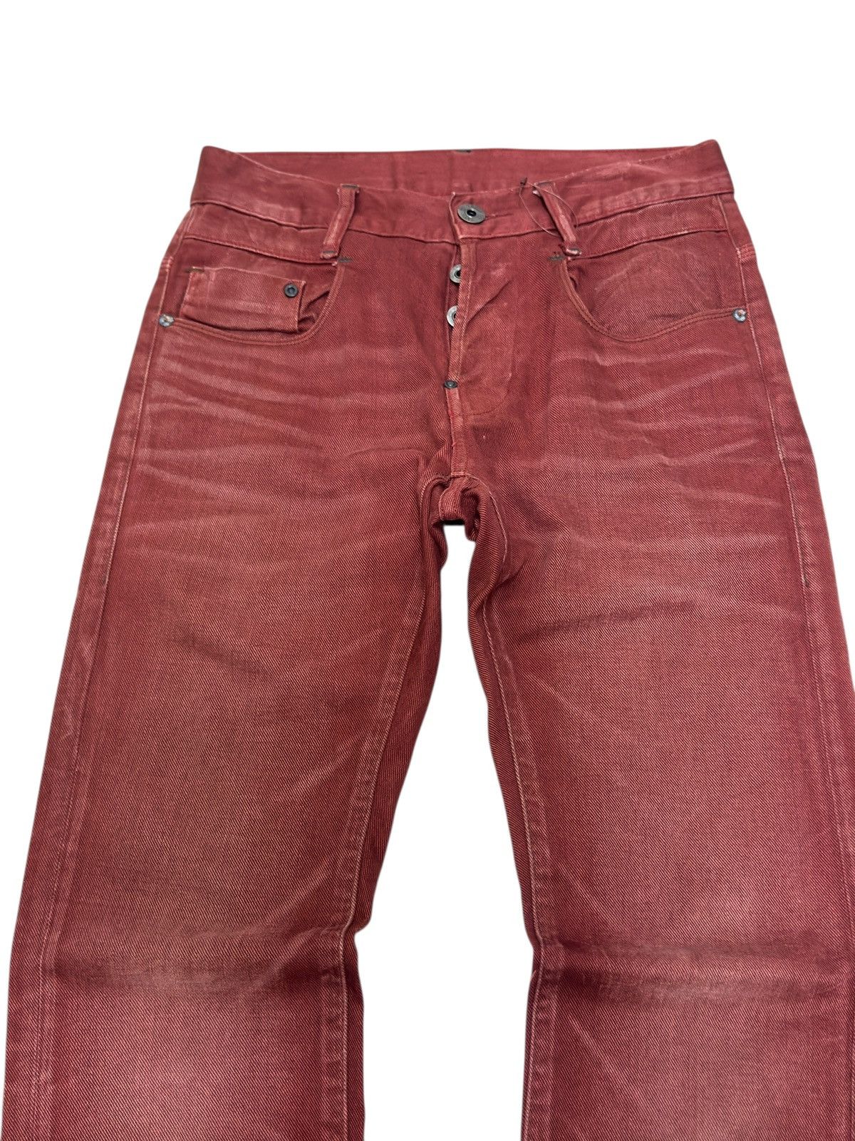 G-Star G-Star RAW Red Denim Straight Retro 2000s Style Clawmark Size US 28 / EU 44 - 3 Thumbnail