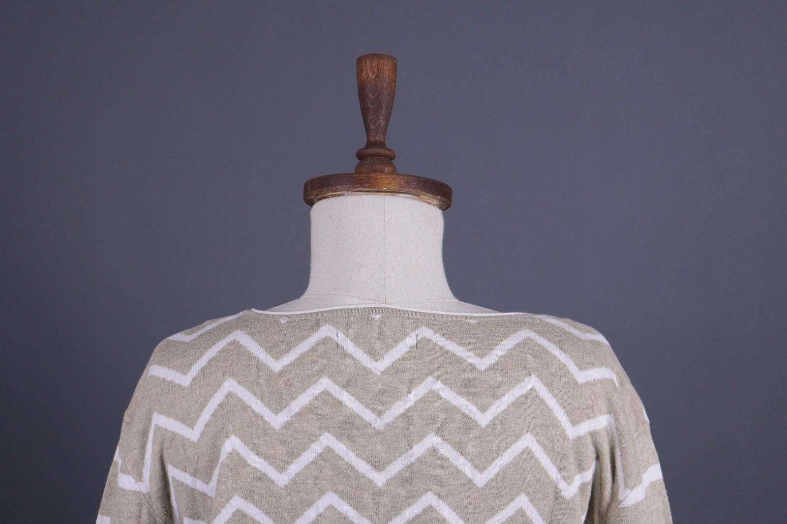 Designer Gudrun Sjoden Beige Geomertic Knit Sweater Size XL Size XL / US 12-14 / IT 48-50 - 8 Thumbnail