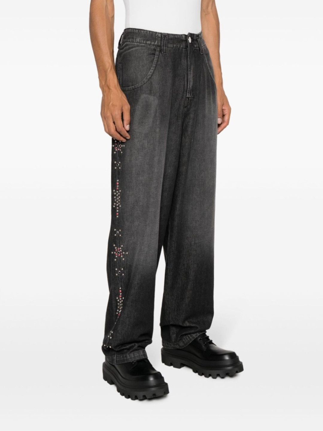 Bluemarble Bluemarble stud-embellished wide leg denim jean Size US 30 / EU 46 - 2 Thumbnail