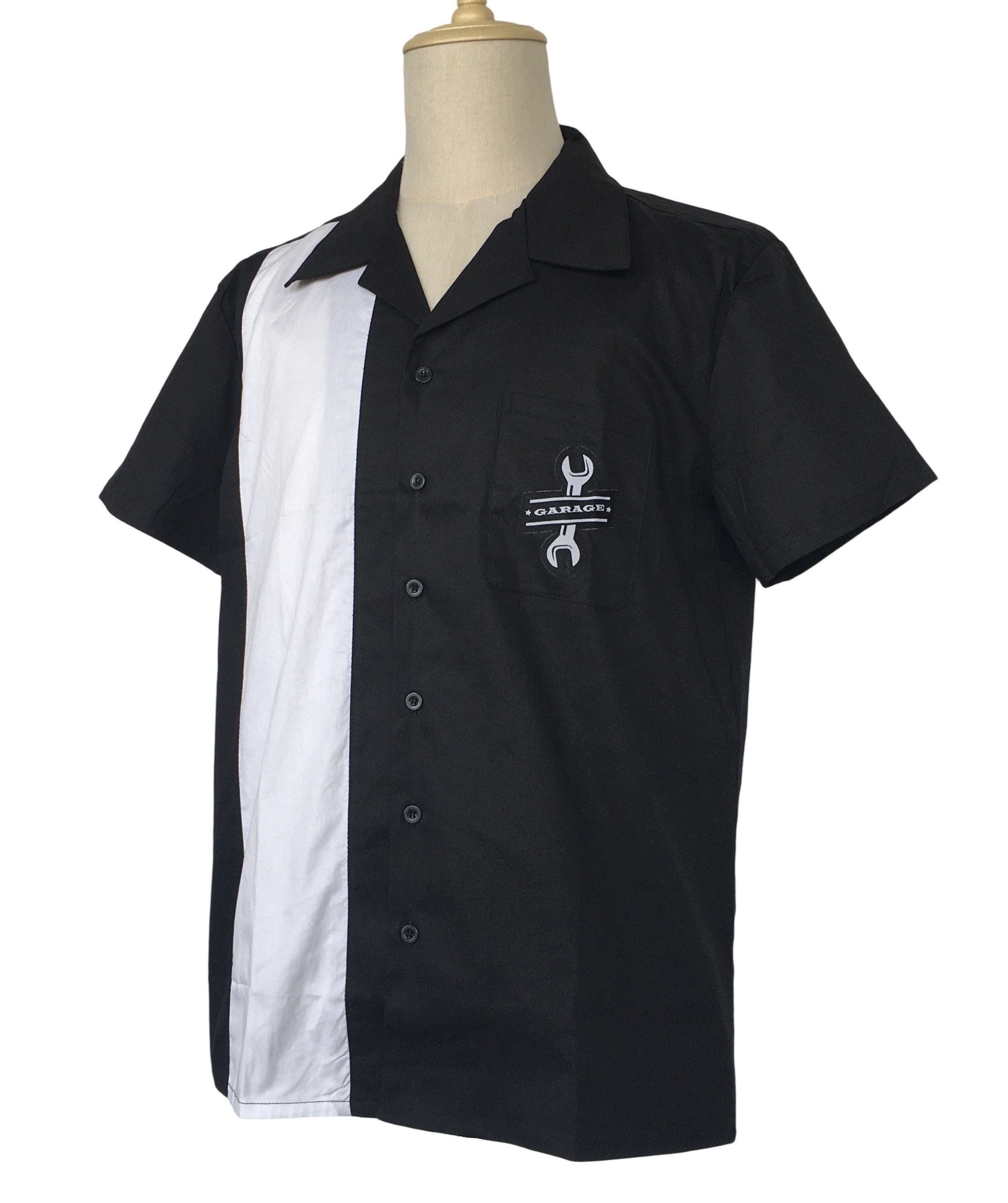 Other Black Men Shirts Patch Pocket White Panel Vintage Style Size US L / EU 52-54 / 3 - 3 Thumbnail
