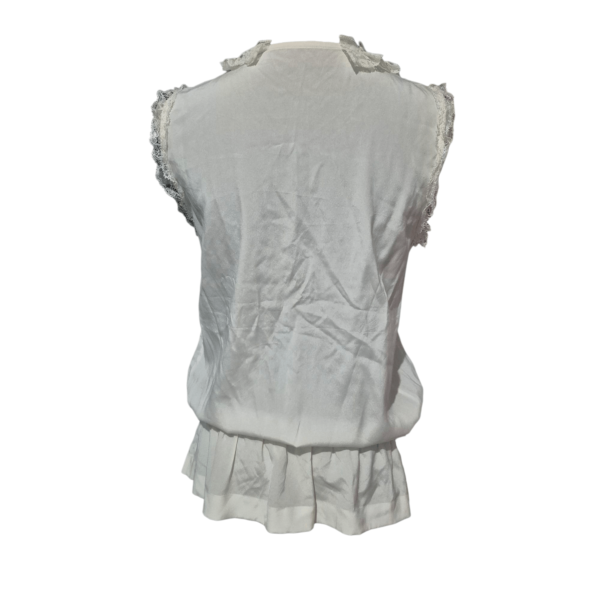 Dolce & Gabbana Silk sleeveless blouse with lace trim Size XS / US 0-2 / IT 36-38 - 3 Thumbnail