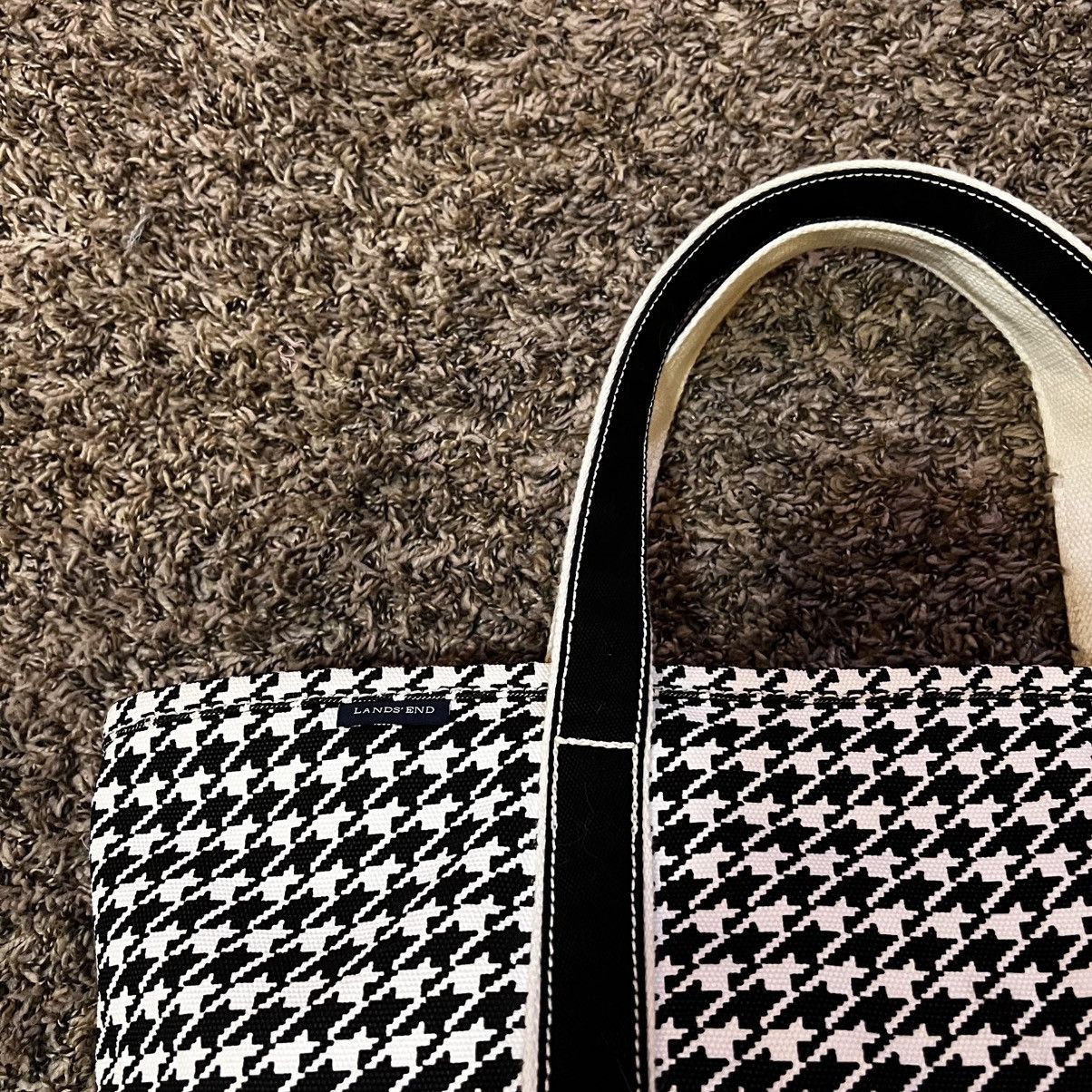 Lands' End Vintage Lands End Boat Tote Canvas Bag Large Houndstooth Size ONE SIZE - 3 Thumbnail