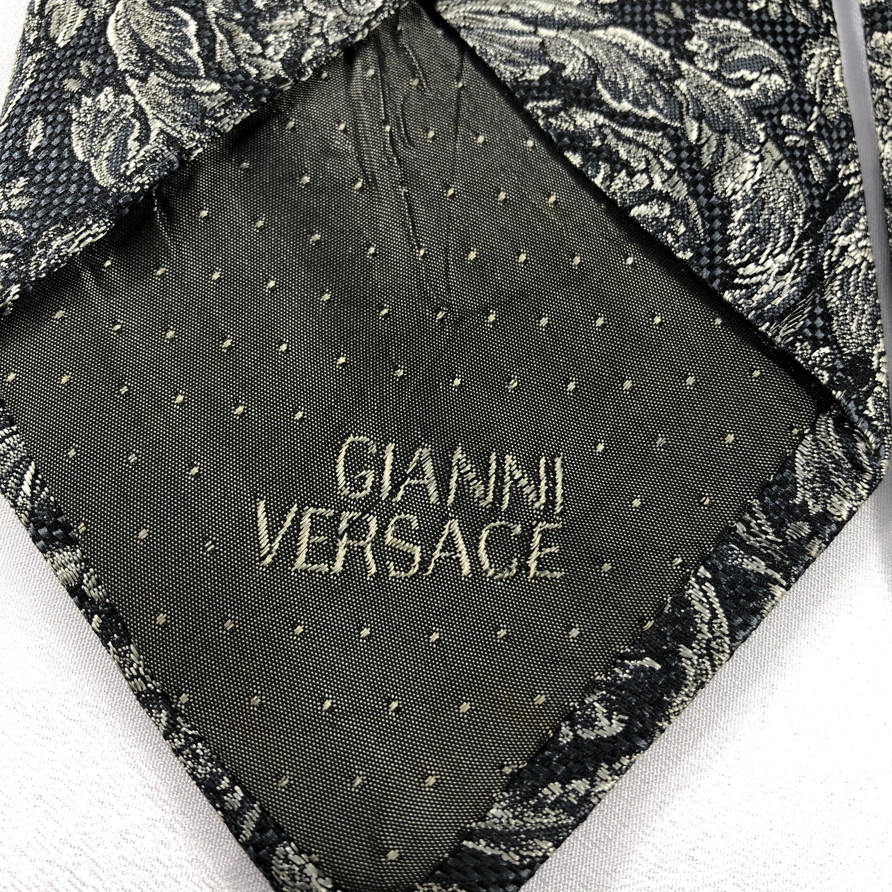 Versace × Vintage Gianni Versace Baroque Silk Neck Ties T64 Size ONE SIZE - 4 Thumbnail