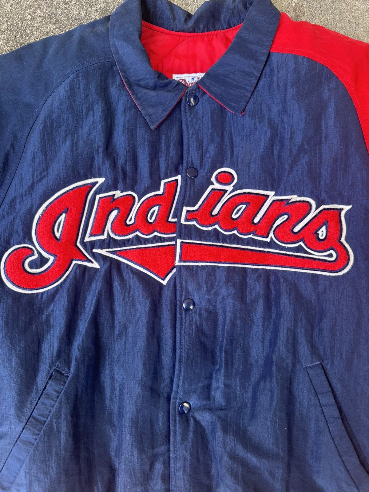 Starter VINTAGE Cleveland Indians Men’s Jacket XL Blue Starter 90s Size US XL / EU 56 / 4 - 3 Thumbnail