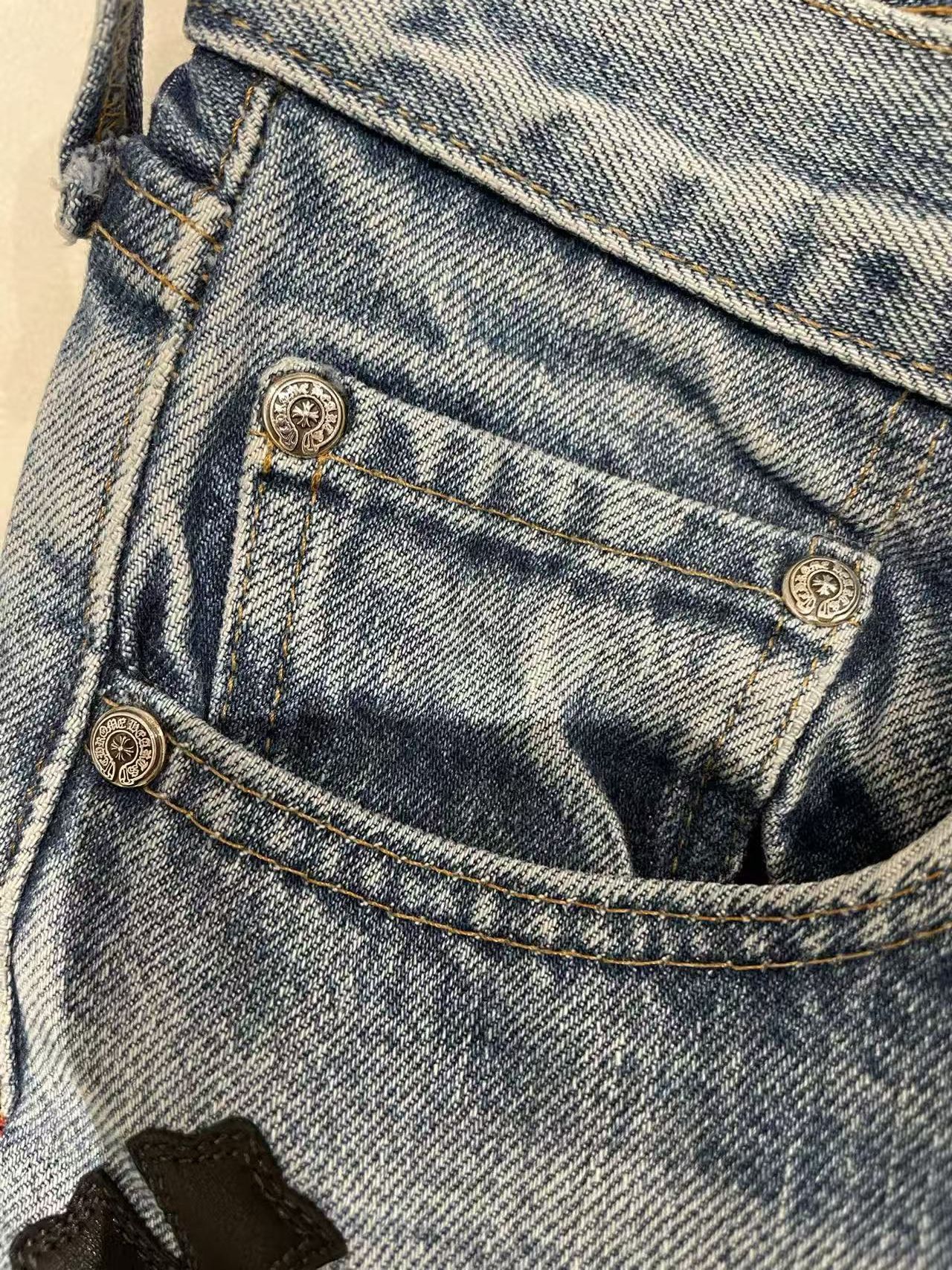 Chrome Hearts Chrome Hearts Levi's 501 Black Cross Leather Patch Jeans Size 26" / US 2 / IT 38 - 5 Thumbnail