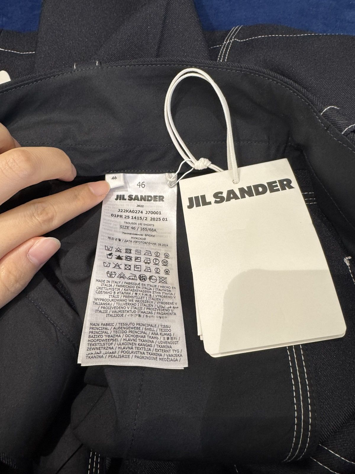 Jil Sander NWT Contrast Stitch Pleated Bermuda Shorts - BLUE, 46 Size US 30 / EU 46 - 4 Thumbnail