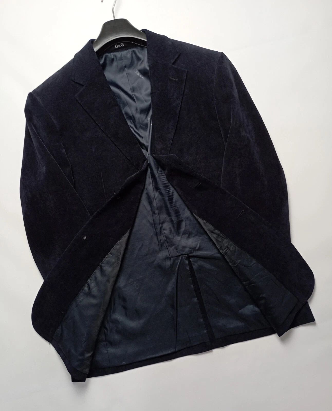 Dolce & Gabbana Dolce & Gabbana Vintage Velvet Blazer Dark Blue – Men’s Size 50L - 5 Thumbnail