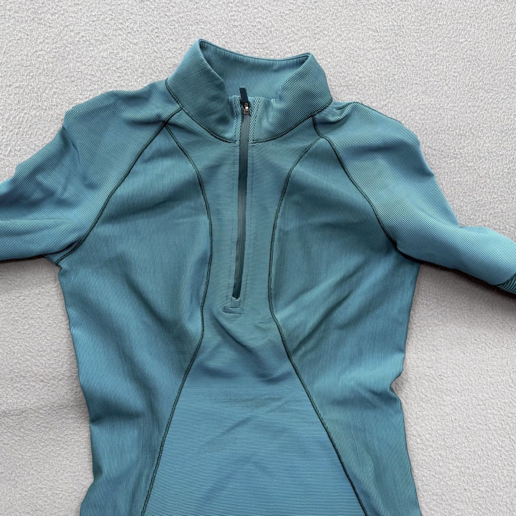 Lululemon Lululemon Shirt Womens Small Green Long Sleeve Quarter Zip Mock Neck Running Top Size S / US 4 / IT 40 - 7 Thumbnail