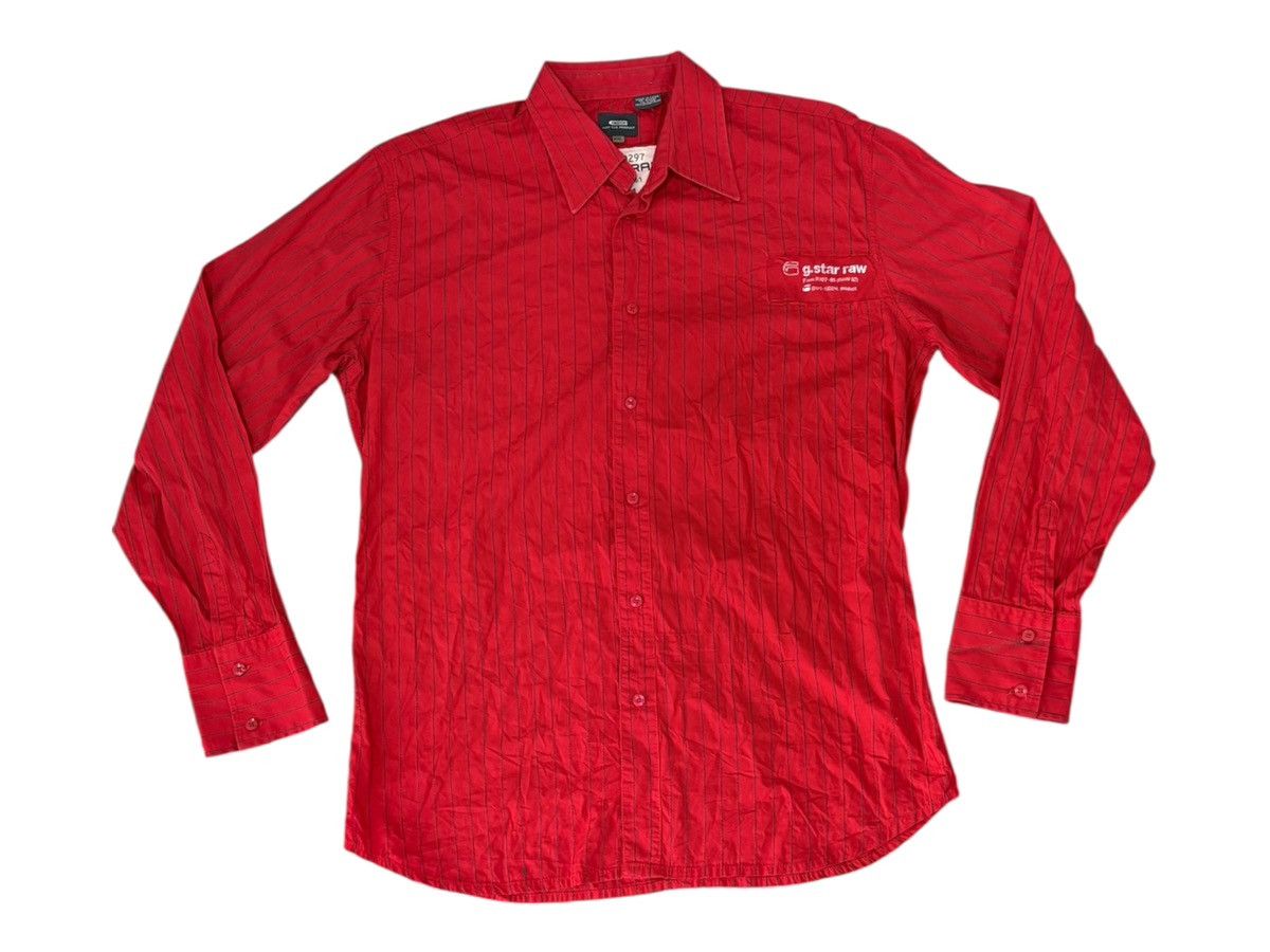 G-Star G STAR SHIRT STRIPED RED CASUAL Size US XL / EU 56 / 4 - 1 Thumbnail
