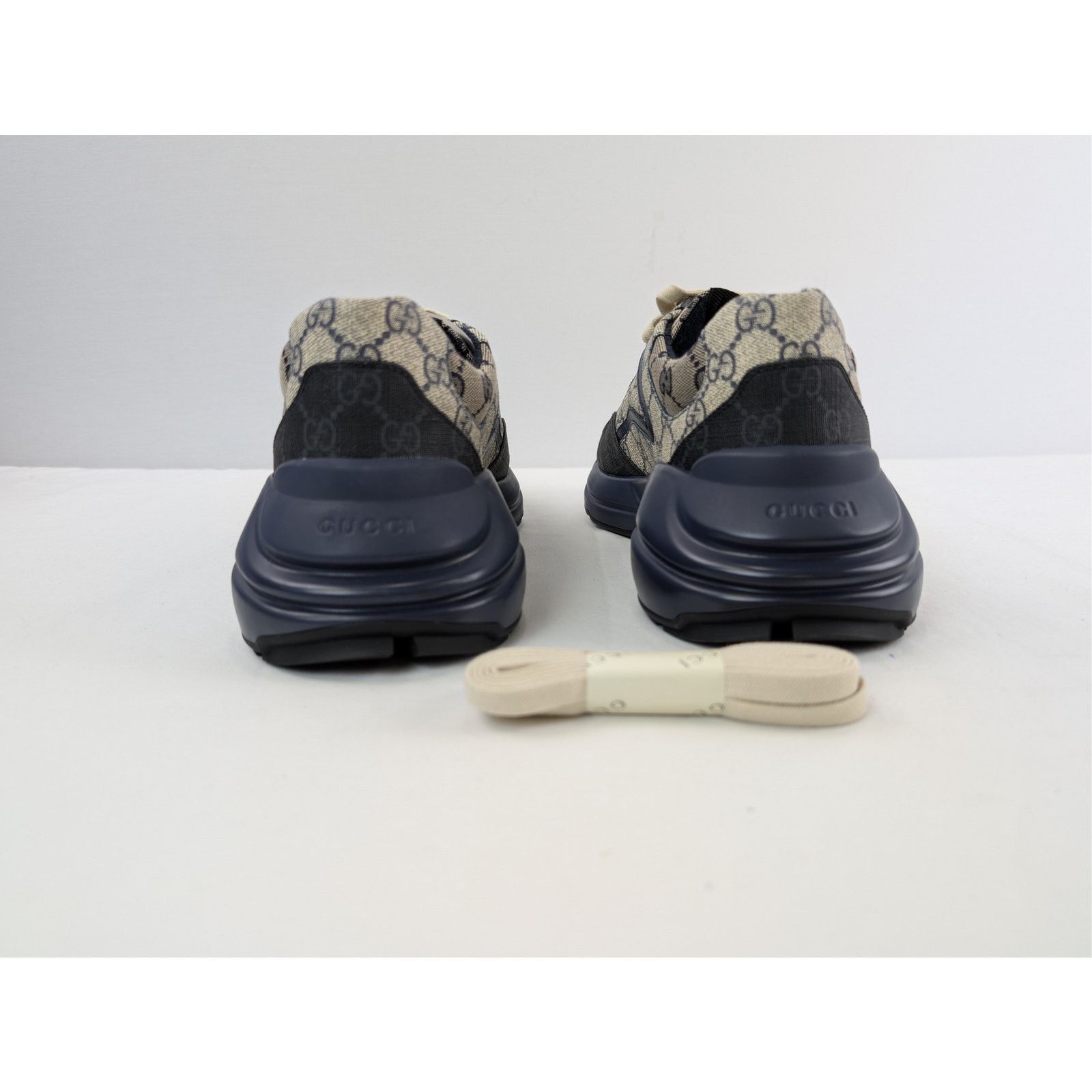 Gucci o1rshd1 Q:2 / Monogram GG Rhyton Canvas Sneakers in in Black Size US 13 / EU 46 - 11 Thumbnail