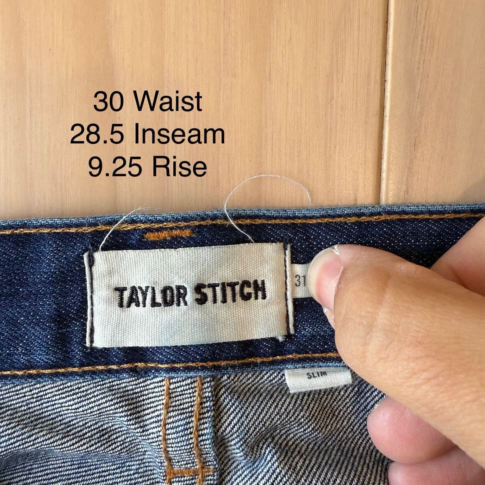 Taylor Stitch Taylor Stitch Selvedge Jeans 30 Blue Dark Wash Slim Denim Size US 30 / EU 46 - 6 Thumbnail