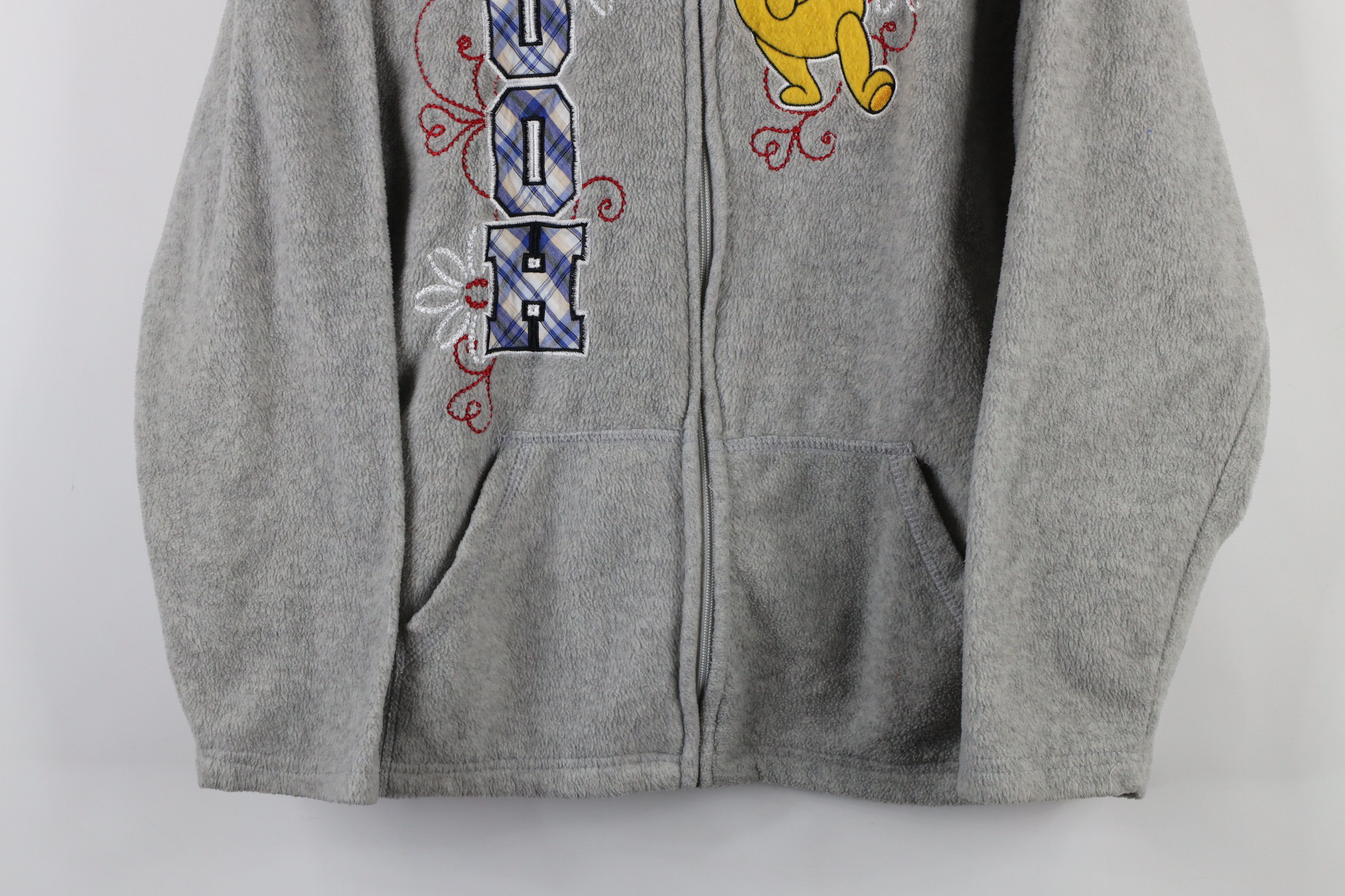 Disney × Vintage Vintage 90s Disney Winnie the Pooh Fleece Half Zip Hoodie Size M / US 6-8 / IT 42-44 - 3 Thumbnail