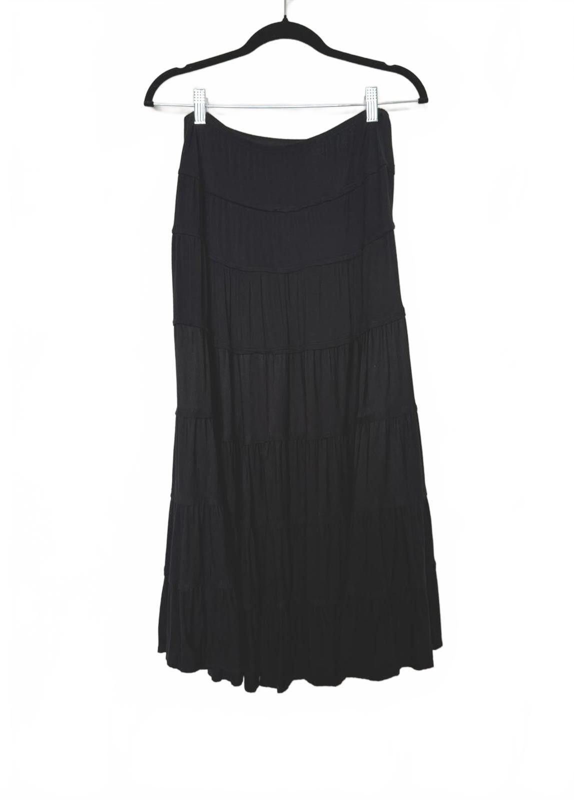 Style & Co Y2K Black Maxi Tiered Peasant Skirt Size 28" / US 6 / IT 42 - 2 Thumbnail
