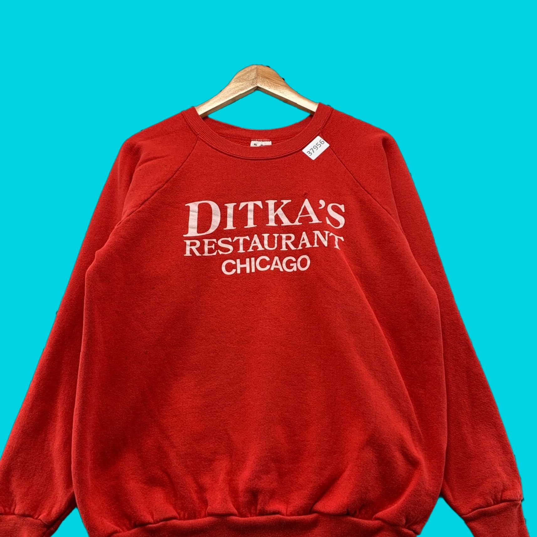 Fruit Of The Loom VINTAGE Ditka’s Restaurant Chicago Crewneck Sweatshirt Men M Red USA 80s Graphic Print Sweatshirtpullover Size US M / EU 48-50 / 2 - 1 Thumbnail