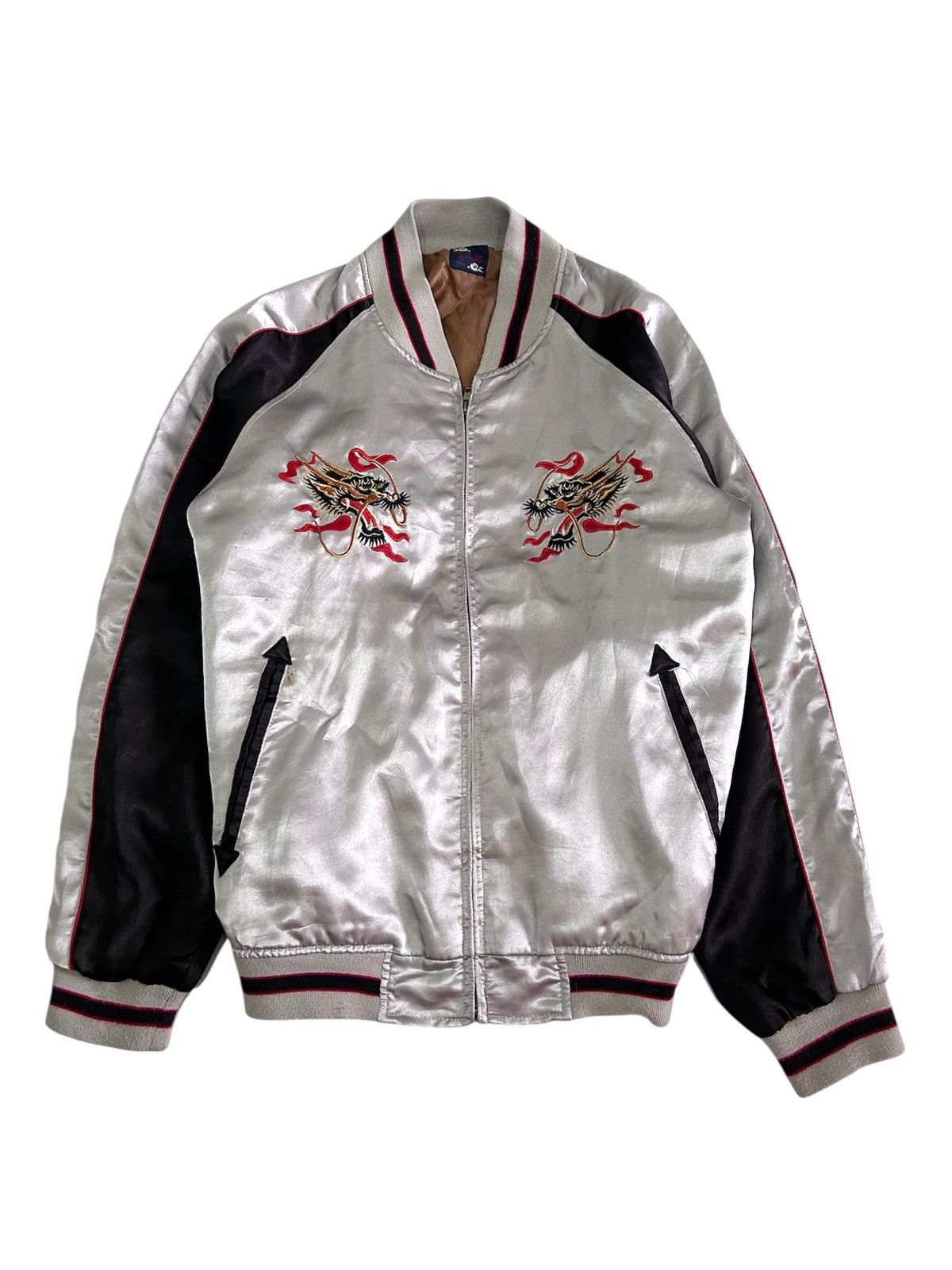 Japanese Brand × Vintage Vintage Sukajan Dragon Souvenir Japan Zipper Velvet Jacket Size US M / EU 48-50 / 2 - 1 Thumbnail
