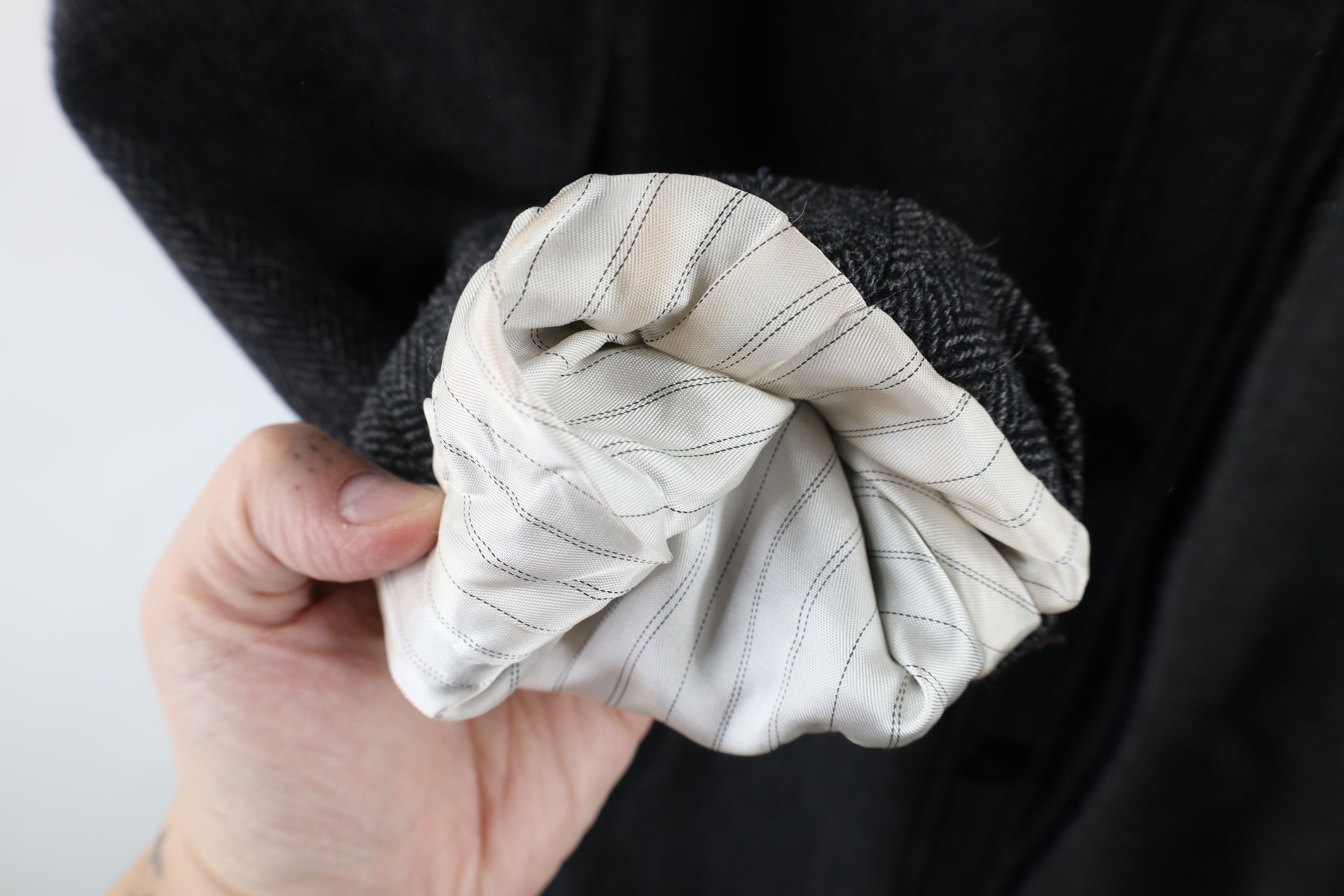 Express × Vintage Express Herringbone Full Zip Overcoat Trench Jacket Gray Size US L / EU 52-54 / 3 - 6 Thumbnail