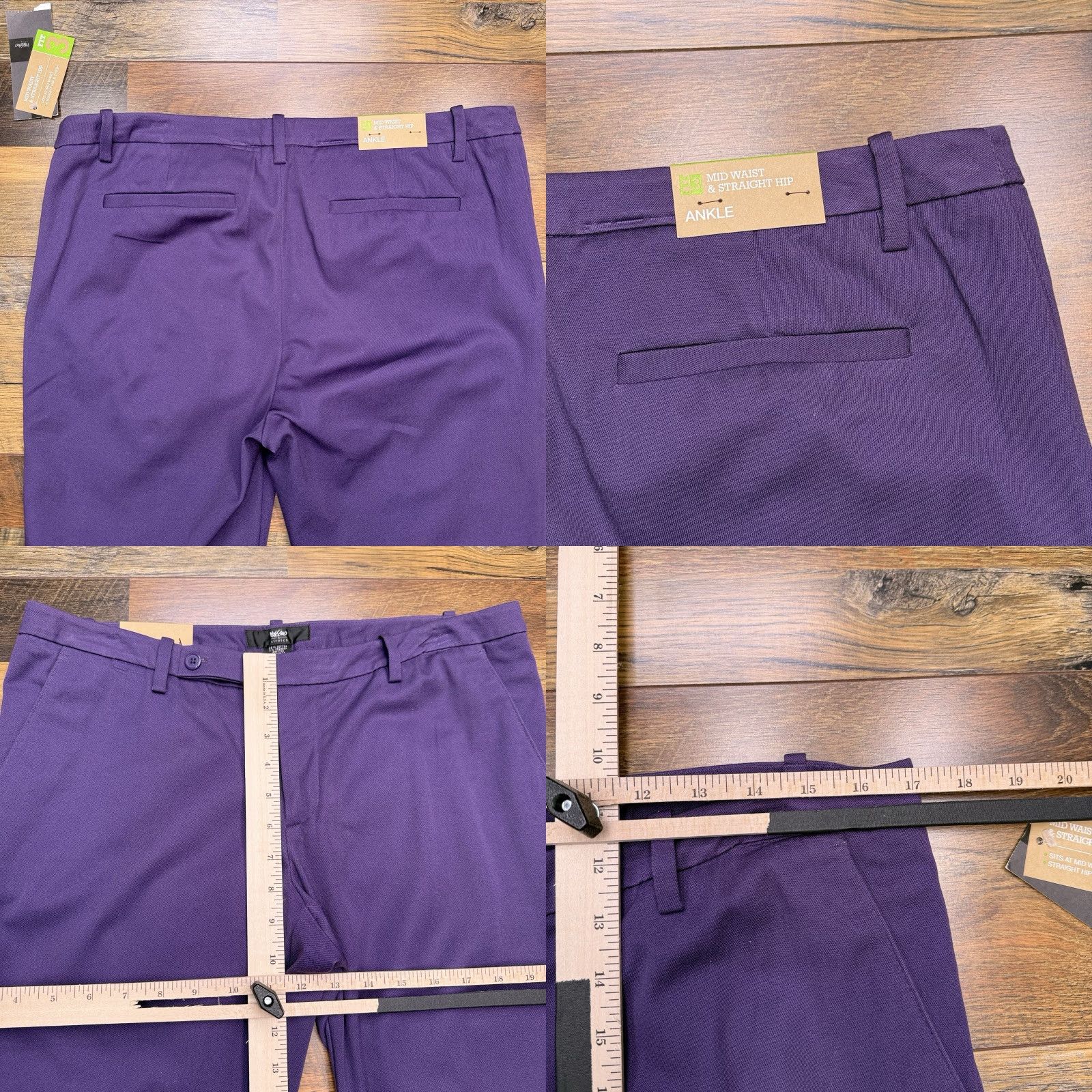 Mossimo Mossimo Ankle Pants Womens 10 Purple Mid Waist Straight Leg New Size 32" / US 10 / IT 46 - 8 Thumbnail