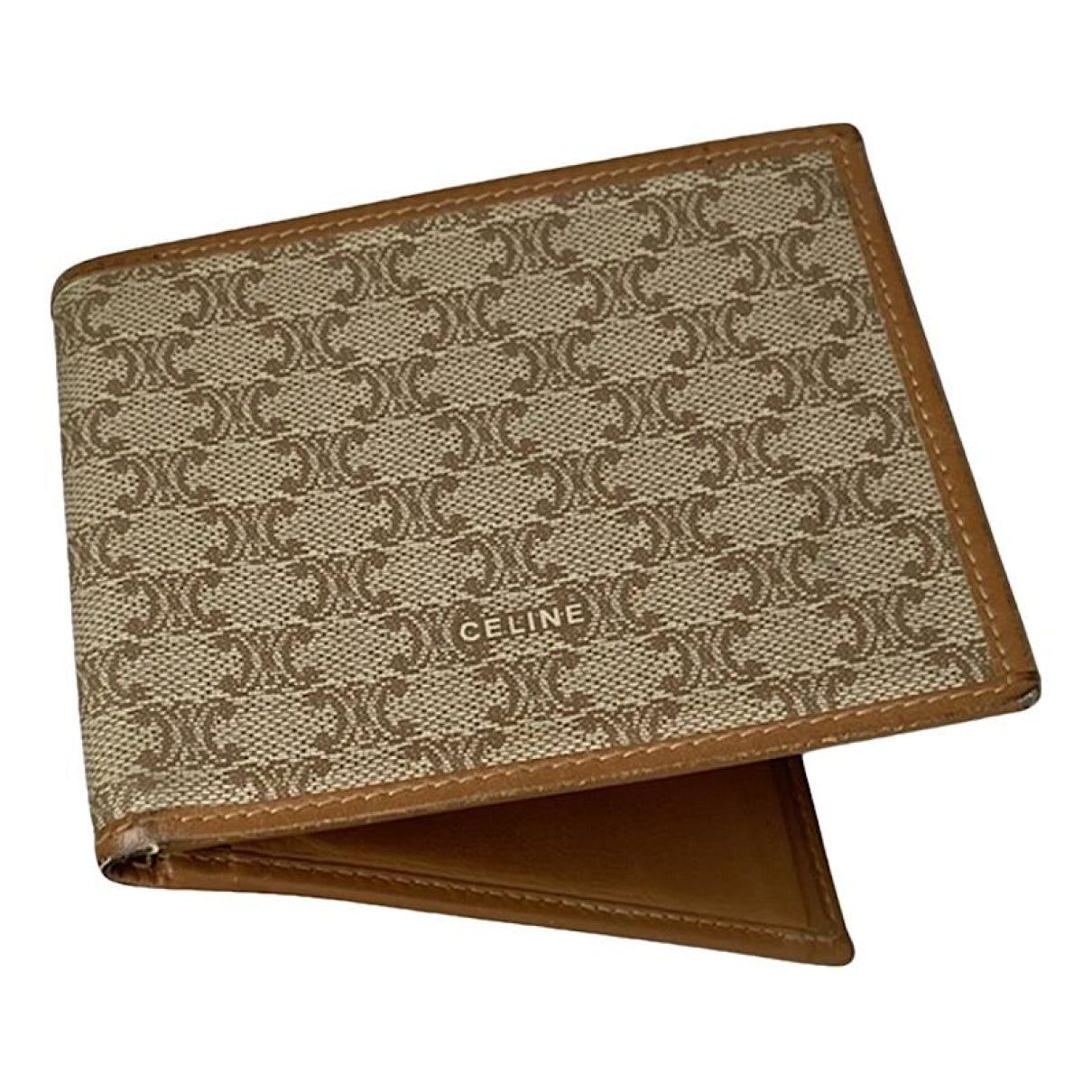 Celine Triomphe Vintage Beige Leather Wallet Size ONE SIZE - 1 Thumbnail