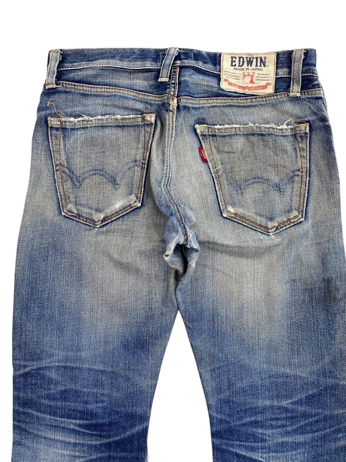 Edwin Edwin Whiskers Ripped Style Straight Cut Jeans Size US 32 / EU 48 - 4 Thumbnail