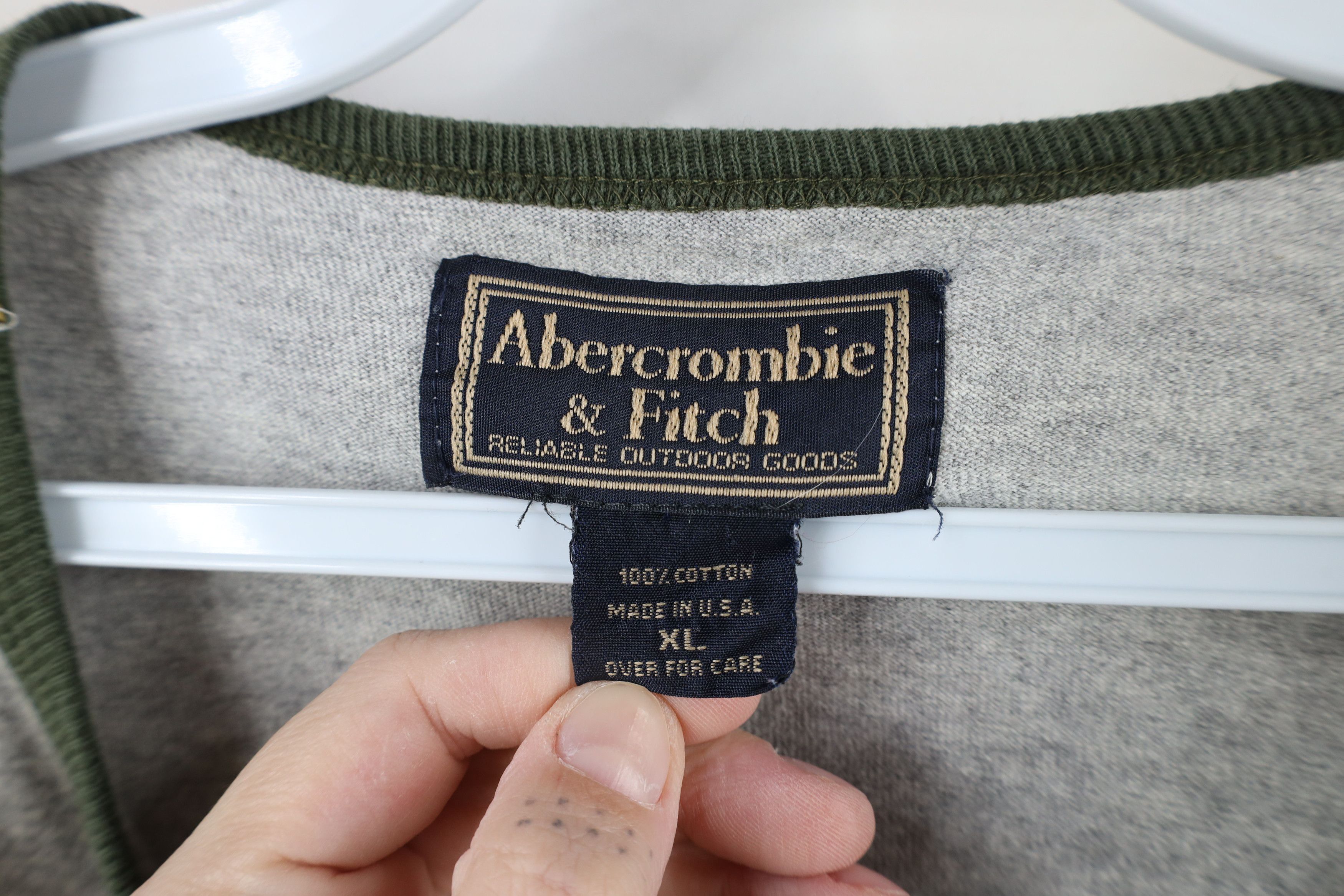 Abercrombie & Fitch × Vintage Vintage 90s Abercrombie & Fitch Long Sleeve Henley T-Shirt Size US XL / EU 56 / 4 - 4 Thumbnail