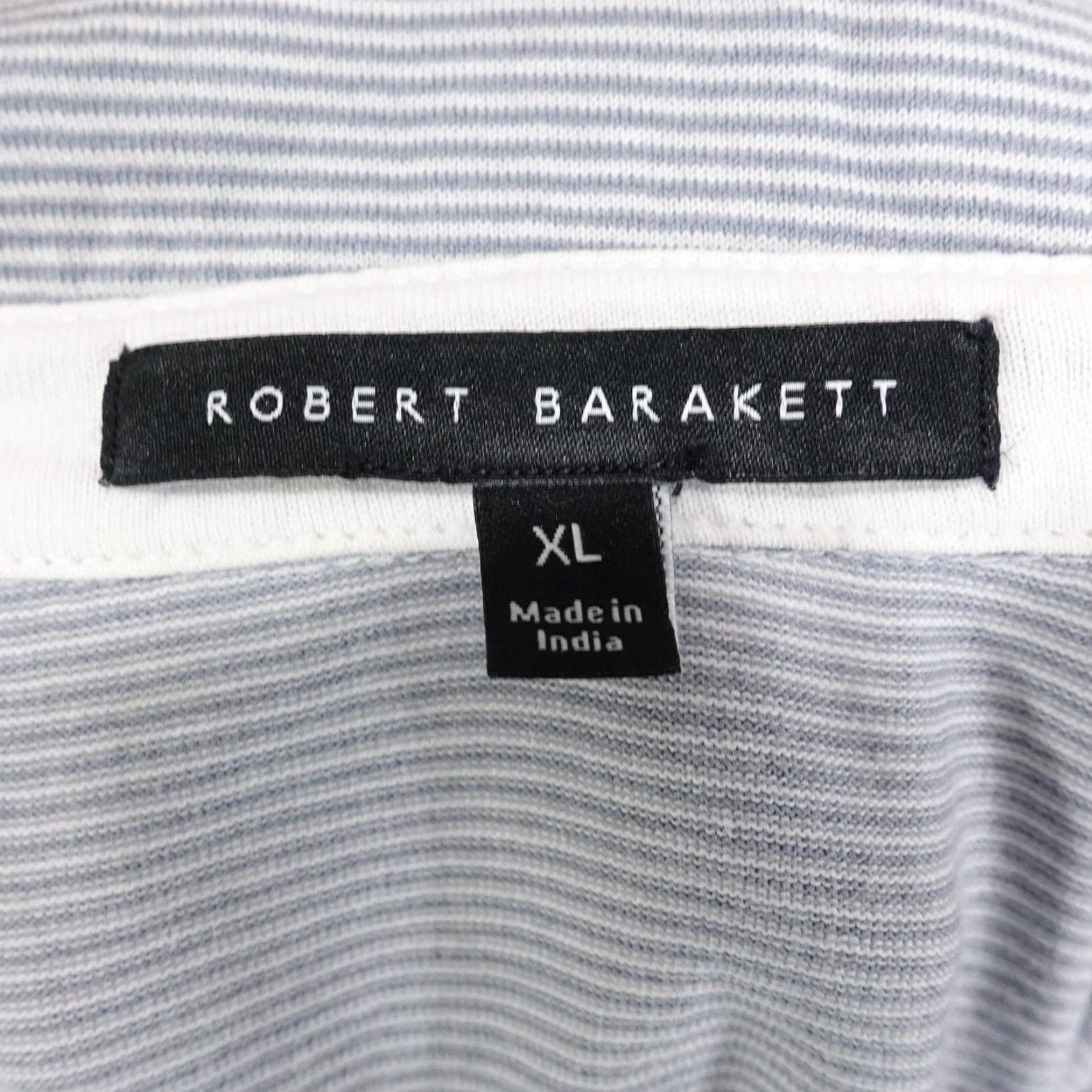Vintage Robert Barakett Polo Shirt Mens XL Blue White Micro Stripe Short Sleeve Size US XL / EU 56 / 4 - 7 Thumbnail