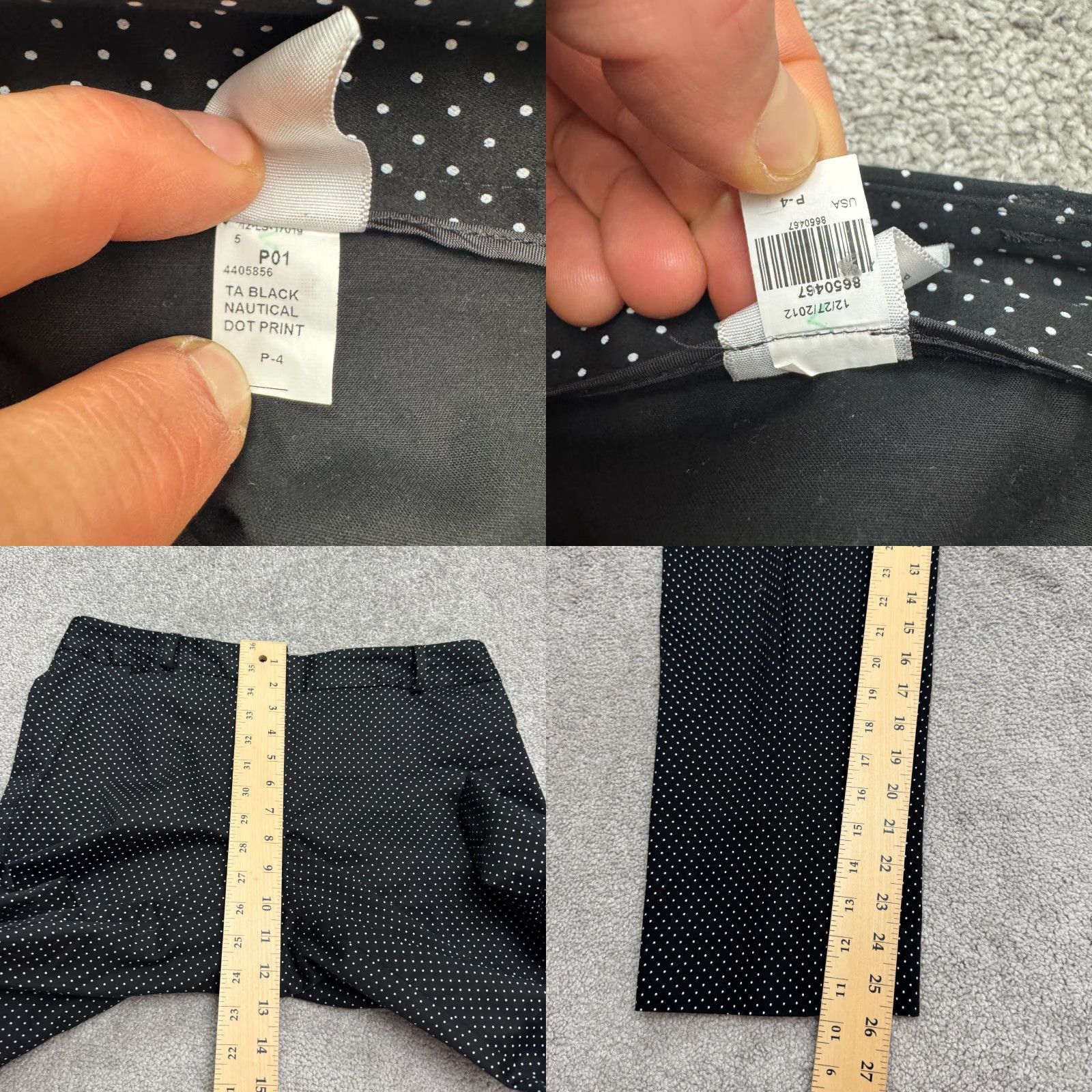 Talbots VINTAGE Talbots Nautical Polka Dot Dress Pants Womens 8 Black Business Casual Workwear Modern Classic Size 30" / US 8 / IT 44 - 8 Thumbnail