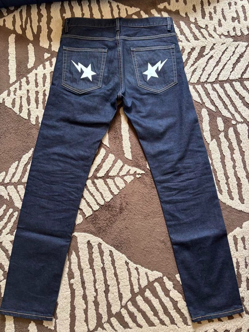 Jeans Bape Star Patch A Bathing Ape Denim Pants Star Back Print