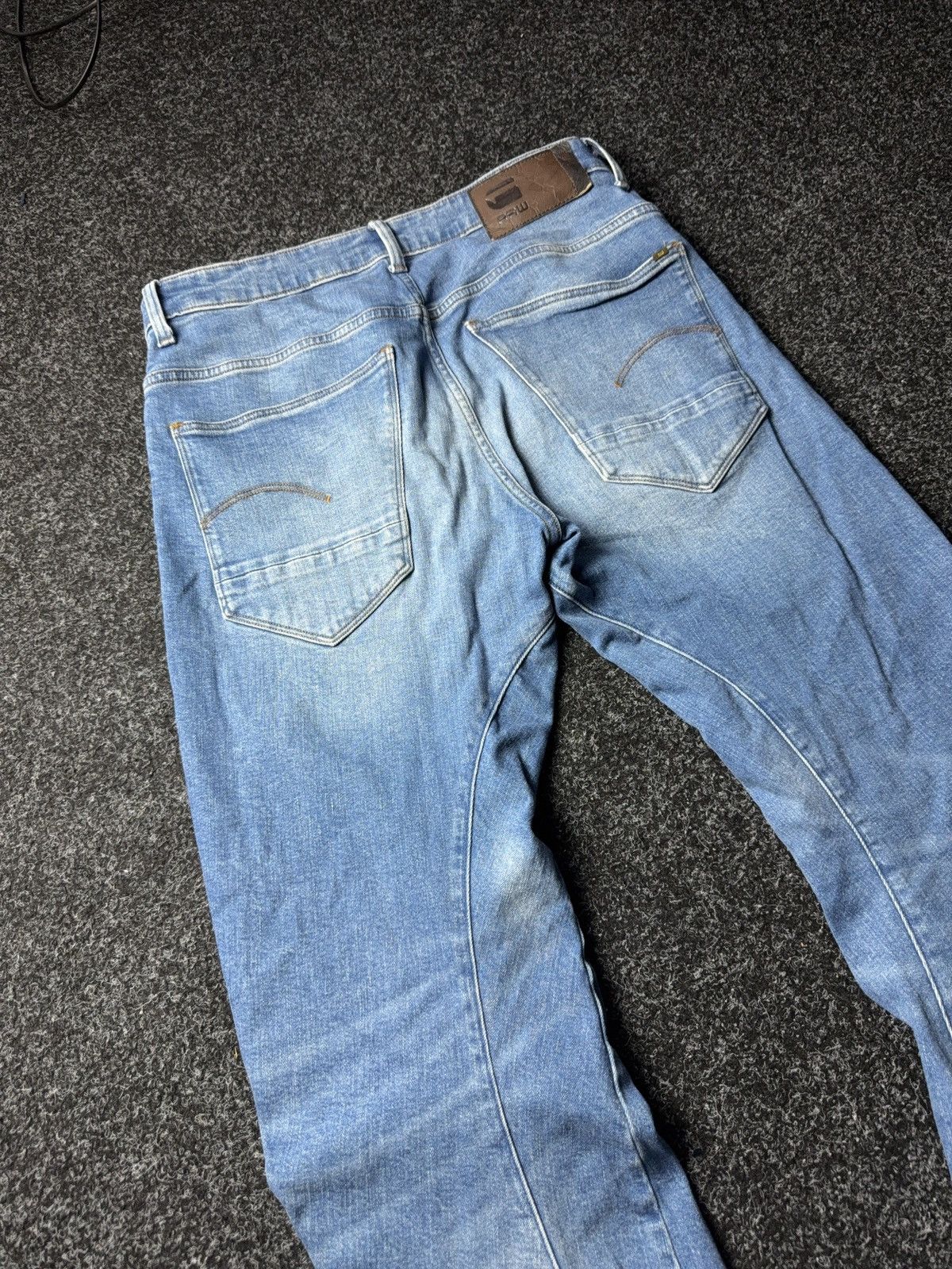 G-Star Vintage G-Star RAW Arc 3D Slim Fit Vintage Light Blue Jeans Size US 32 / EU 48 - 14 Thumbnail