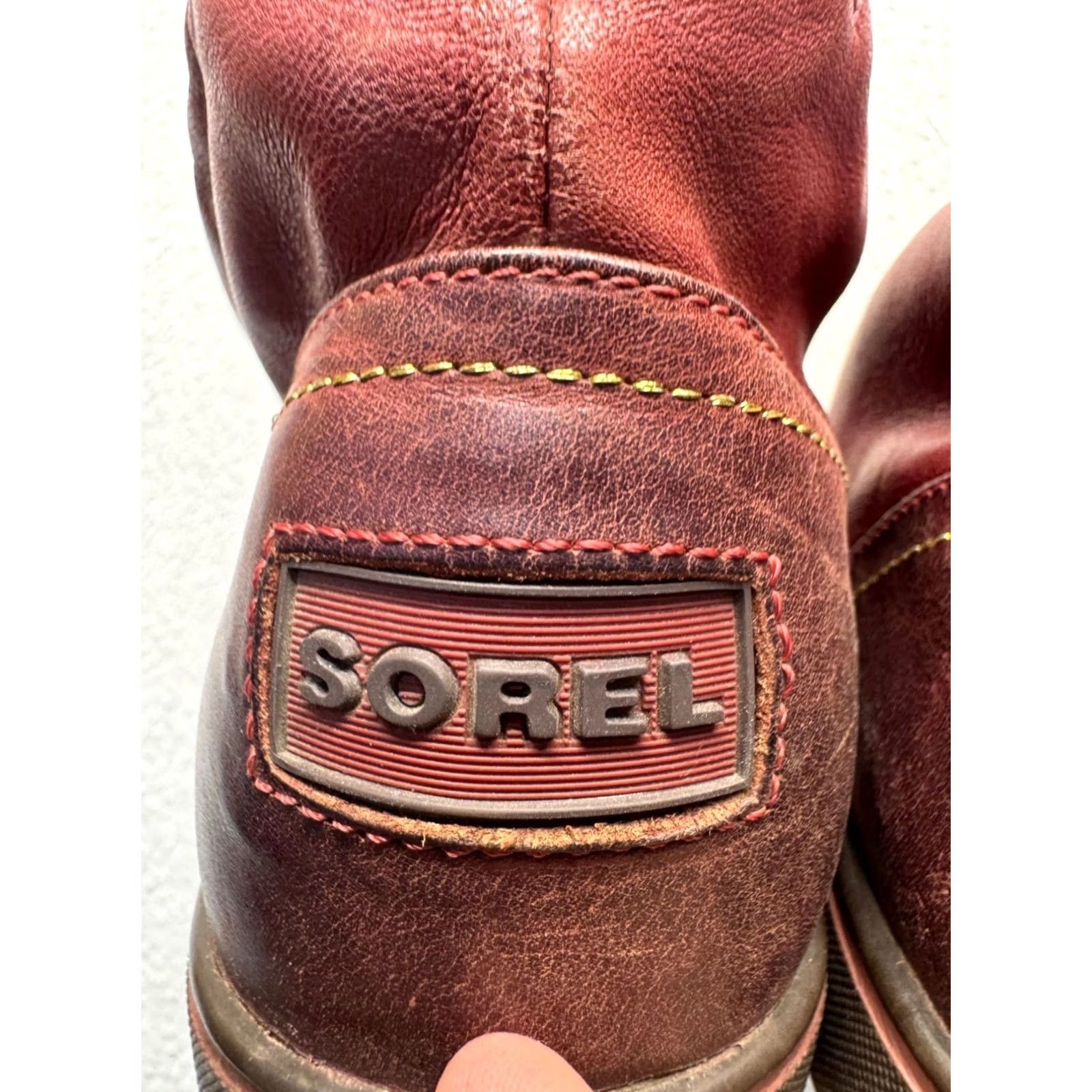SOREL Sorel Boots Womens 10 Red Leather Ankle Quilted Zip Closure Non-Slip Rubber Outsole Winter Vintage No Size US 10 / IT 40 - 7 Thumbnail