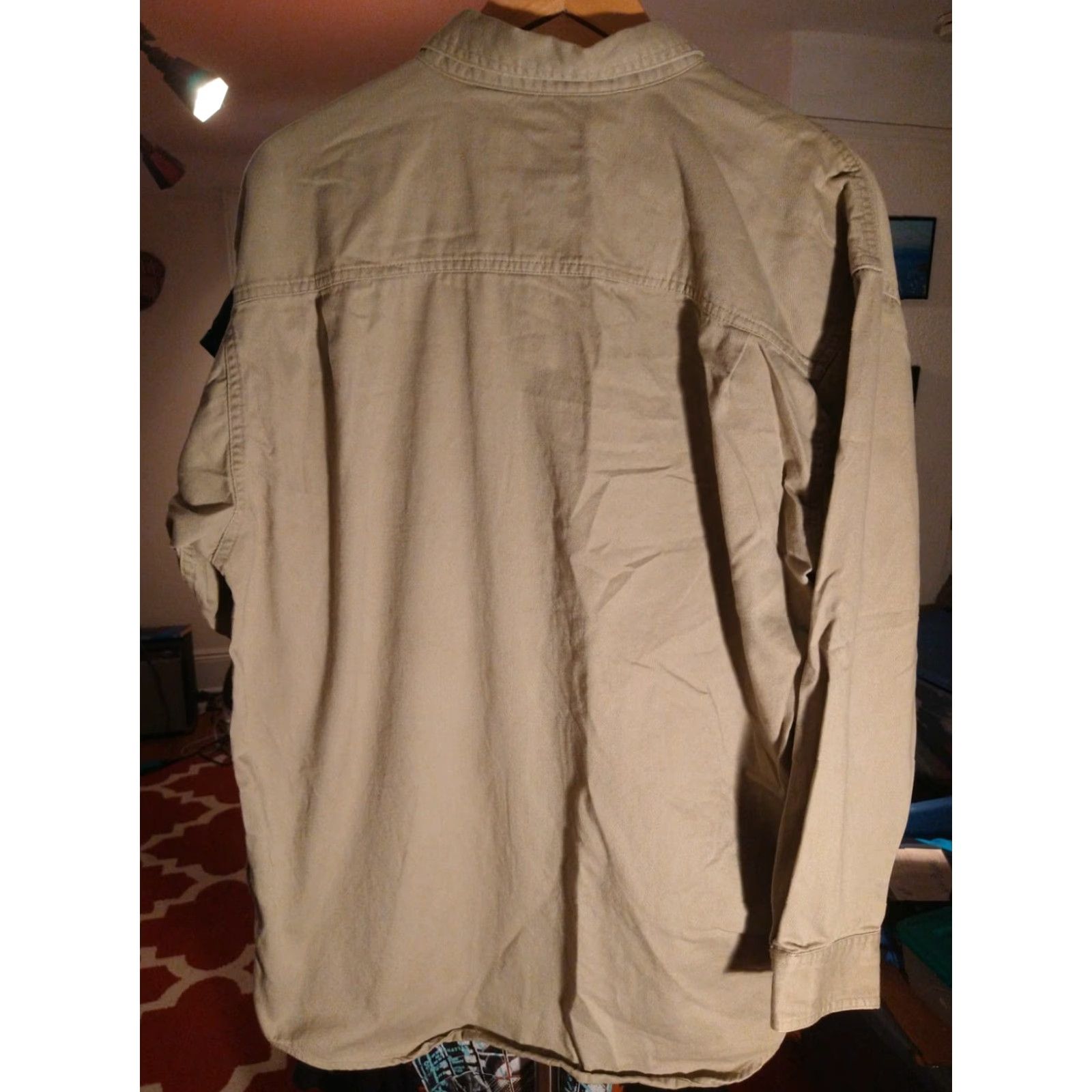 Vintage VINTAGE Rivers End Cotton Button-Down Shirt Beige Khaki Made In Oman Embroidered L Mens Shirt Size US L / EU 52-54 / 3 - 4 Thumbnail