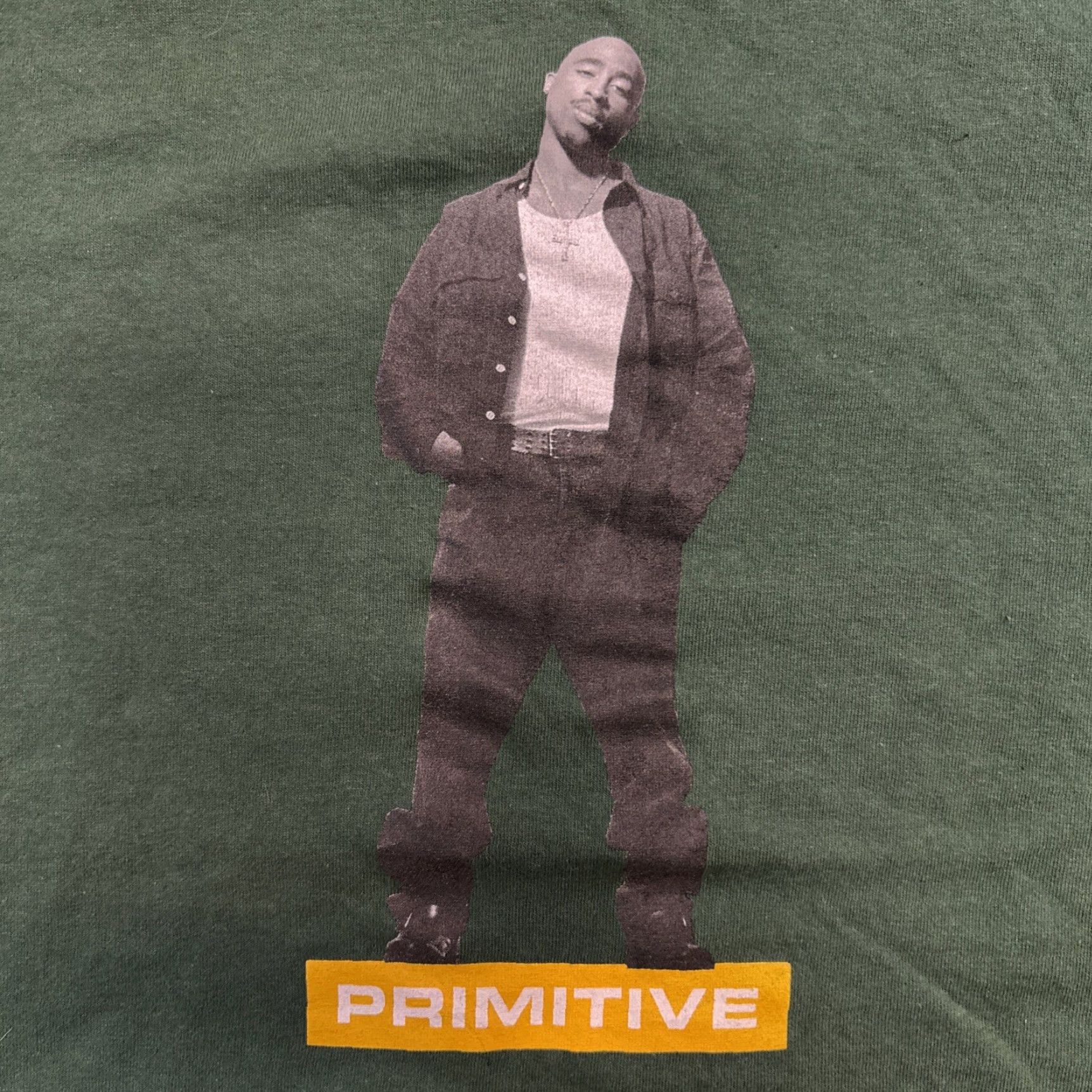 Primitive Primitive Skateboarding Tupac Shakur 2PAC T-Shirt Men M Green 90s Hip Hop Logo Short Sleeve Crew Neck Cotton Knit Vintage No Size US M / EU 48-50 / 2 - 2 Thumbnail
