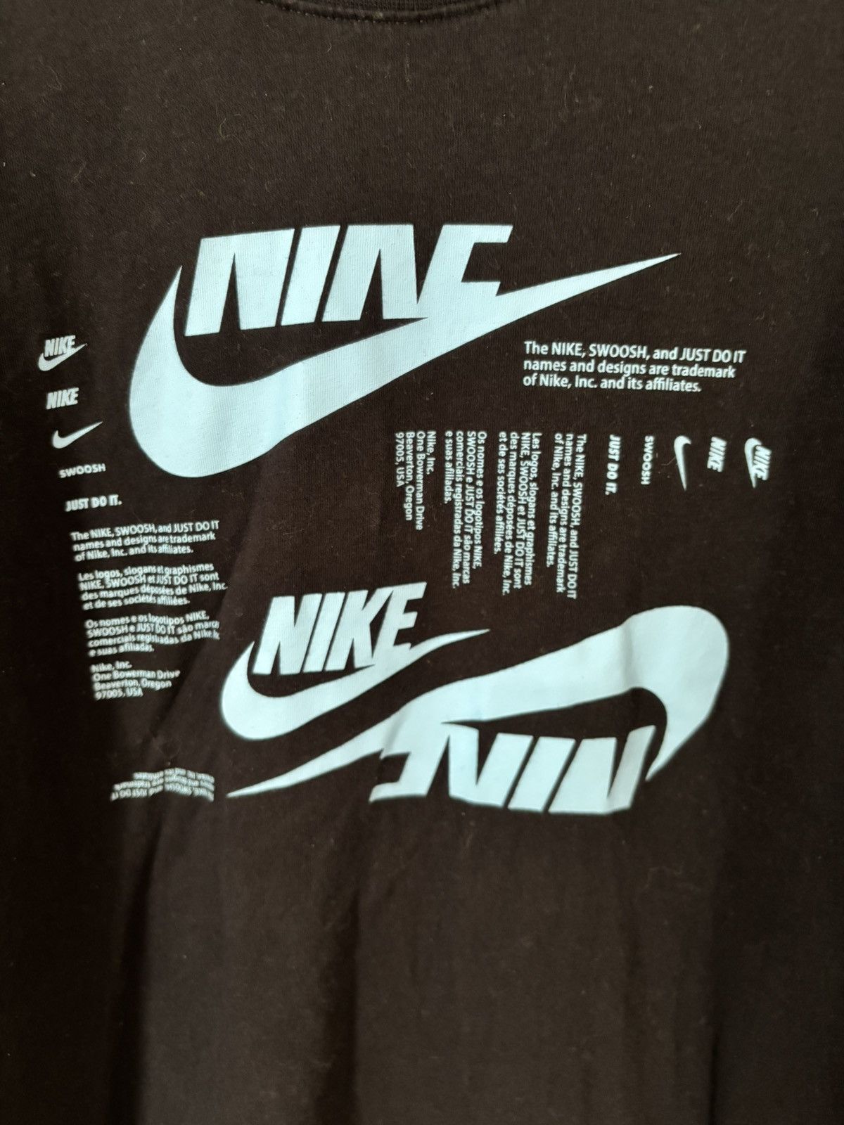 Nike Nike Tee Black/Light Blue Swoosh Size US S / EU 44-46 / 1 - 2 Thumbnail