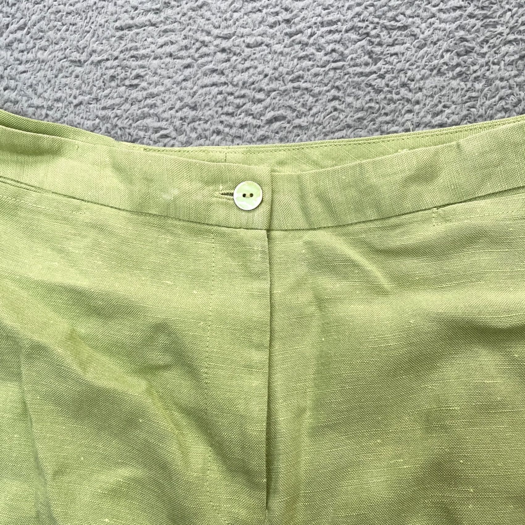 Vintage Sigrid Olsen Pants Womens 10 Green Linen Blend Chino Straight Leg Casual Workwear Ships Spring Summer Mens Womens Girls Boys Size 32" / US 10 / IT 46 - 7 Thumbnail