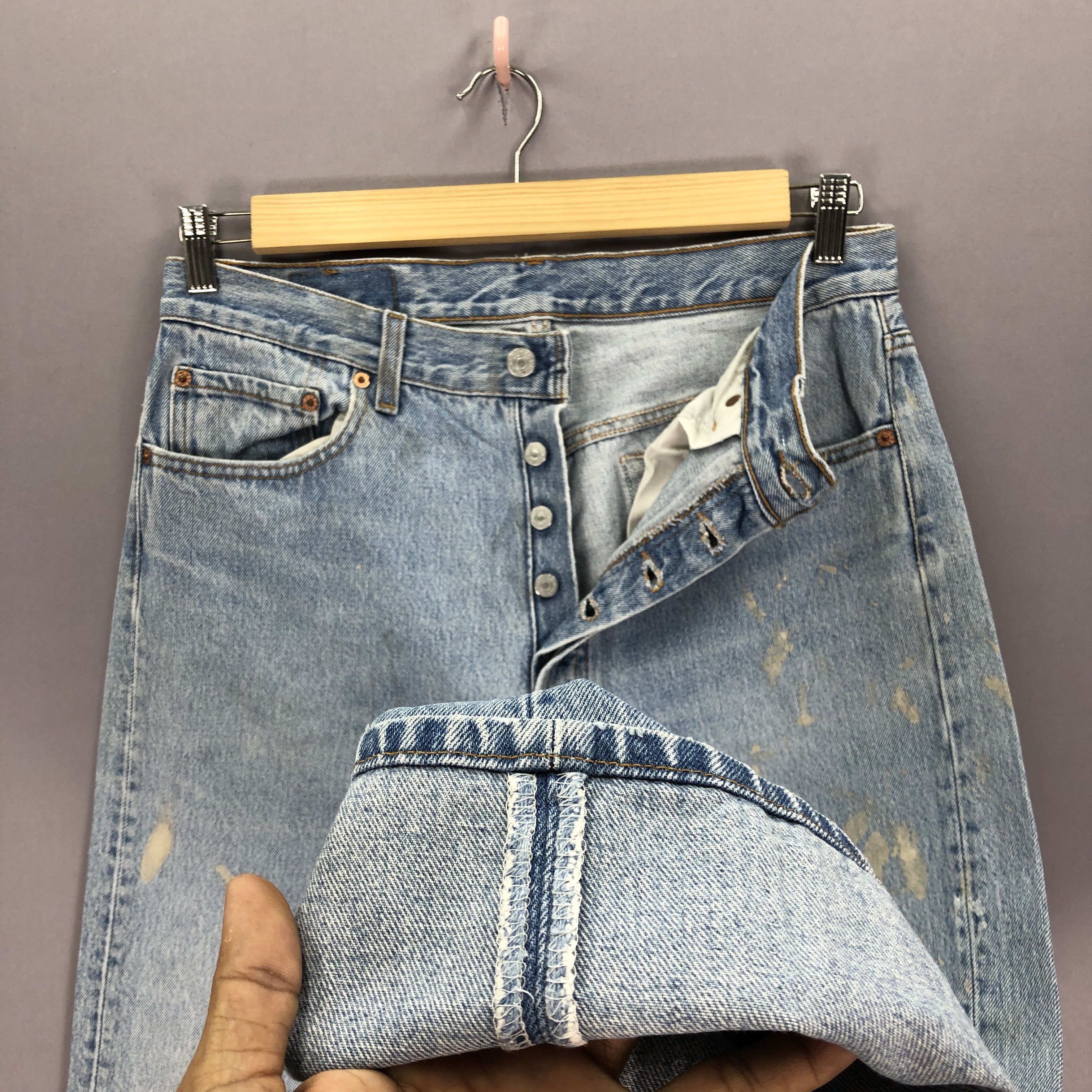 Levi's Vintage 90s Levis 501 Jeans Levi's Light Wash Faded Denim Size US 30 / EU 46 - 12 Thumbnail