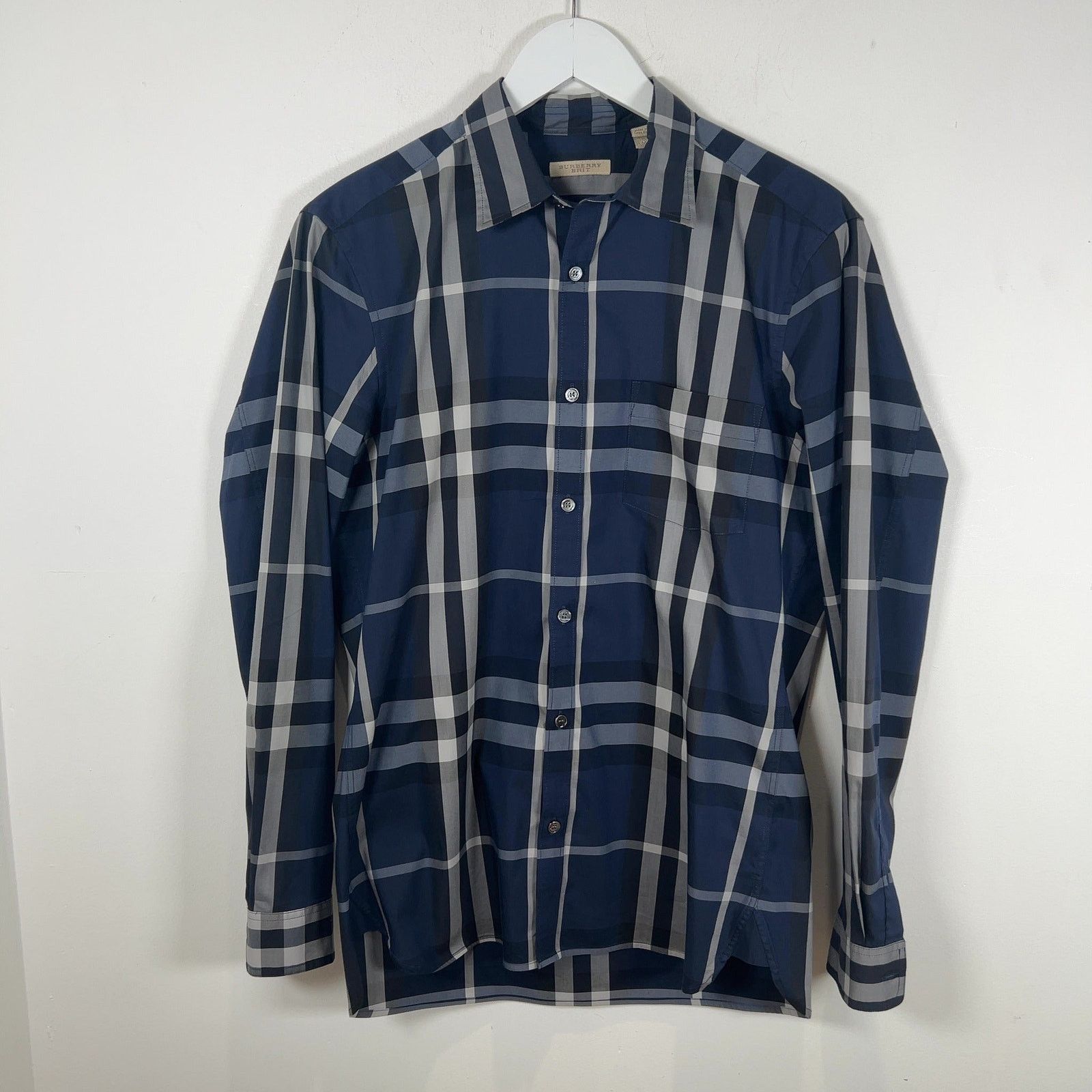 Burberry Burberry Blue Check Shirt Size US M / EU 48-50 / 2 - 1 Thumbnail