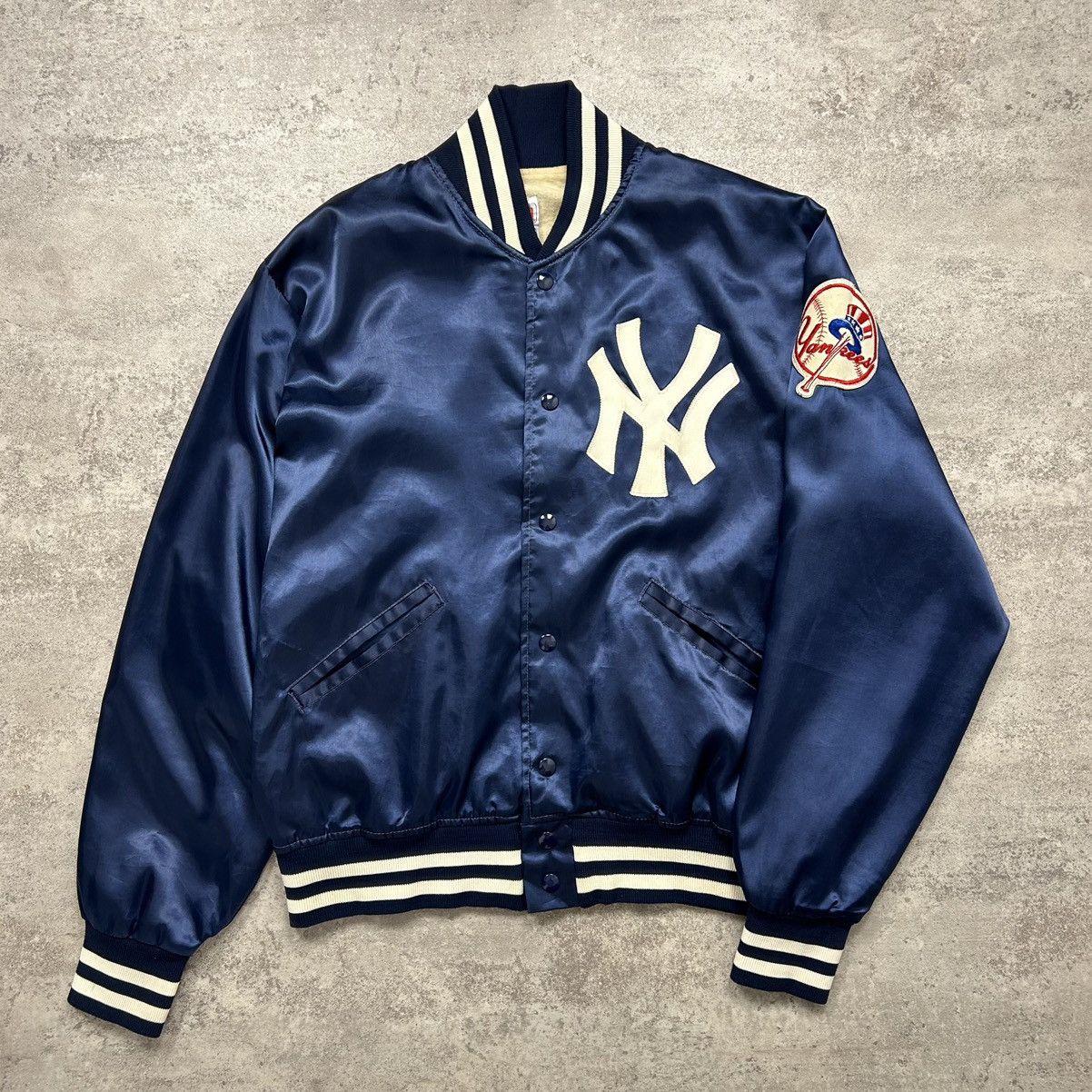 MLB × Vintage VTG 80s 90s MLB NEW YORK YANKEES FELCO SATIN JACKET Sz XL Size US L / EU 52-54 / 3 - 1 Thumbnail