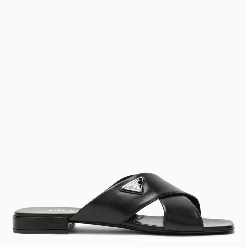 image of Prada Black Sandal With Crossover, Women's (Size 9)