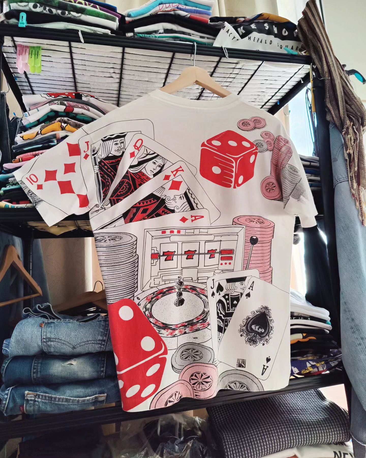 Vintage vintage 90s AOP ♠️♥️♦️♣️ Size US L / EU 52-54 / 3 - 8 Thumbnail