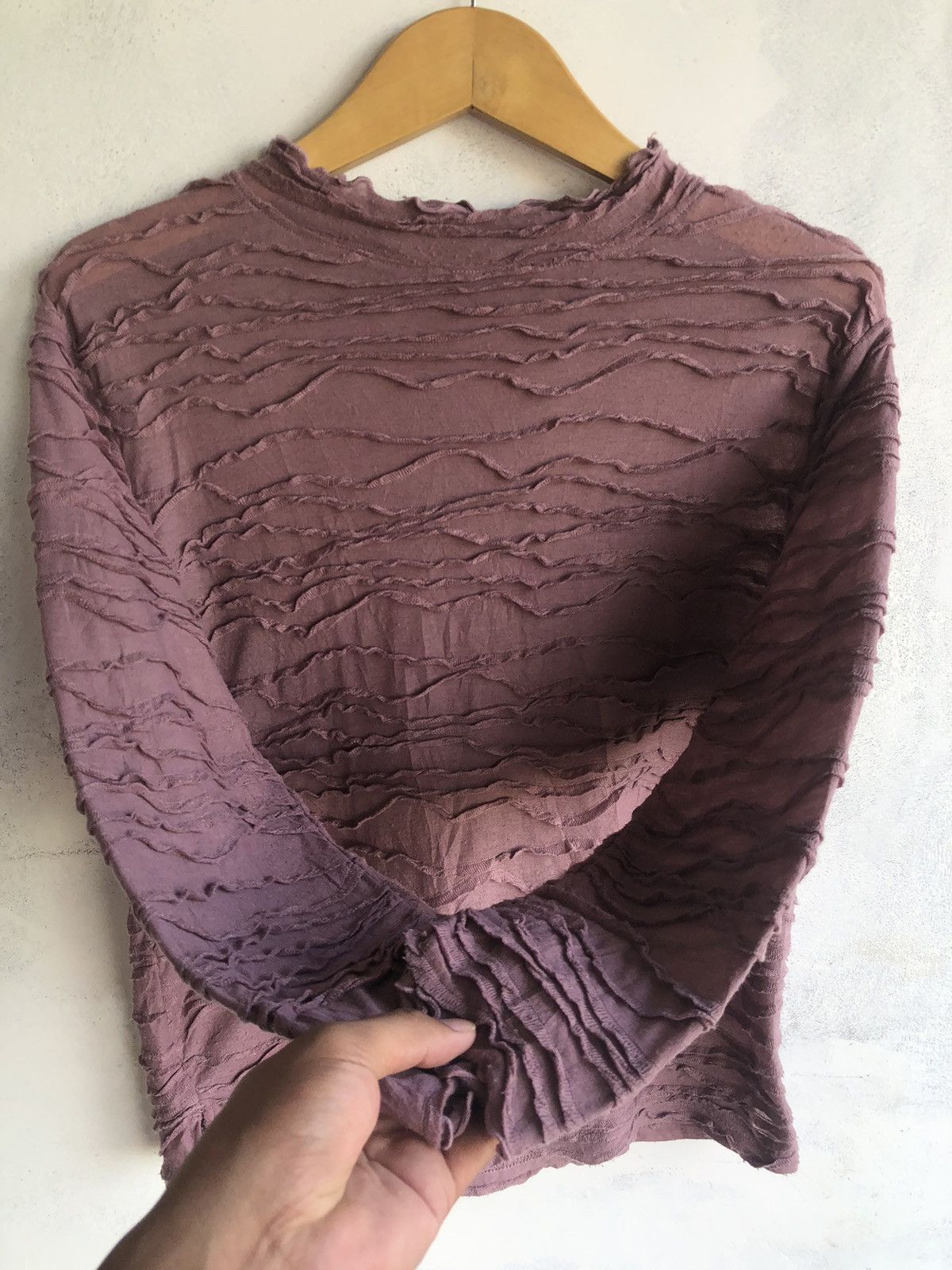 Yohji Yamamoto Japanese Pleates Distressed LongSleeve Issey Style Size L / US 10 / IT 46 - 2 Thumbnail