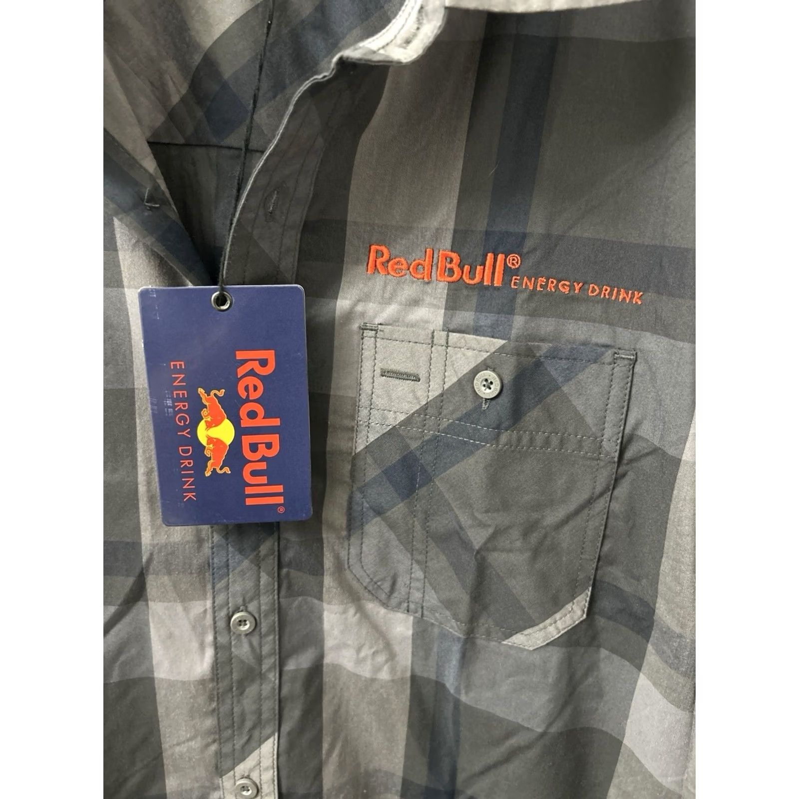 Vintage Red Bull Shirt Mens 2XL Gray Plaid Button-Down Long Sleeve NWT Size US XXL / EU 58 / 5 - 5 Thumbnail
