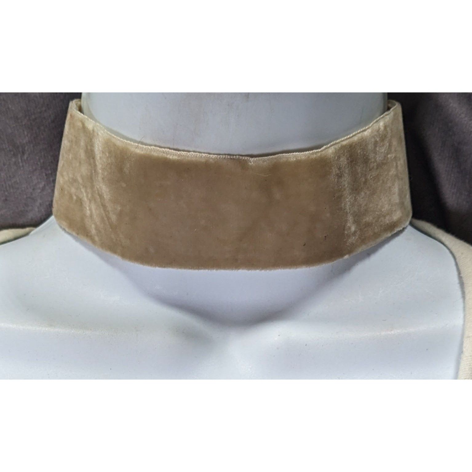 Express Express Y2K Velvet Beige Choker Necklace With Gold Clasp Det Size ONE SIZE - 6 Thumbnail