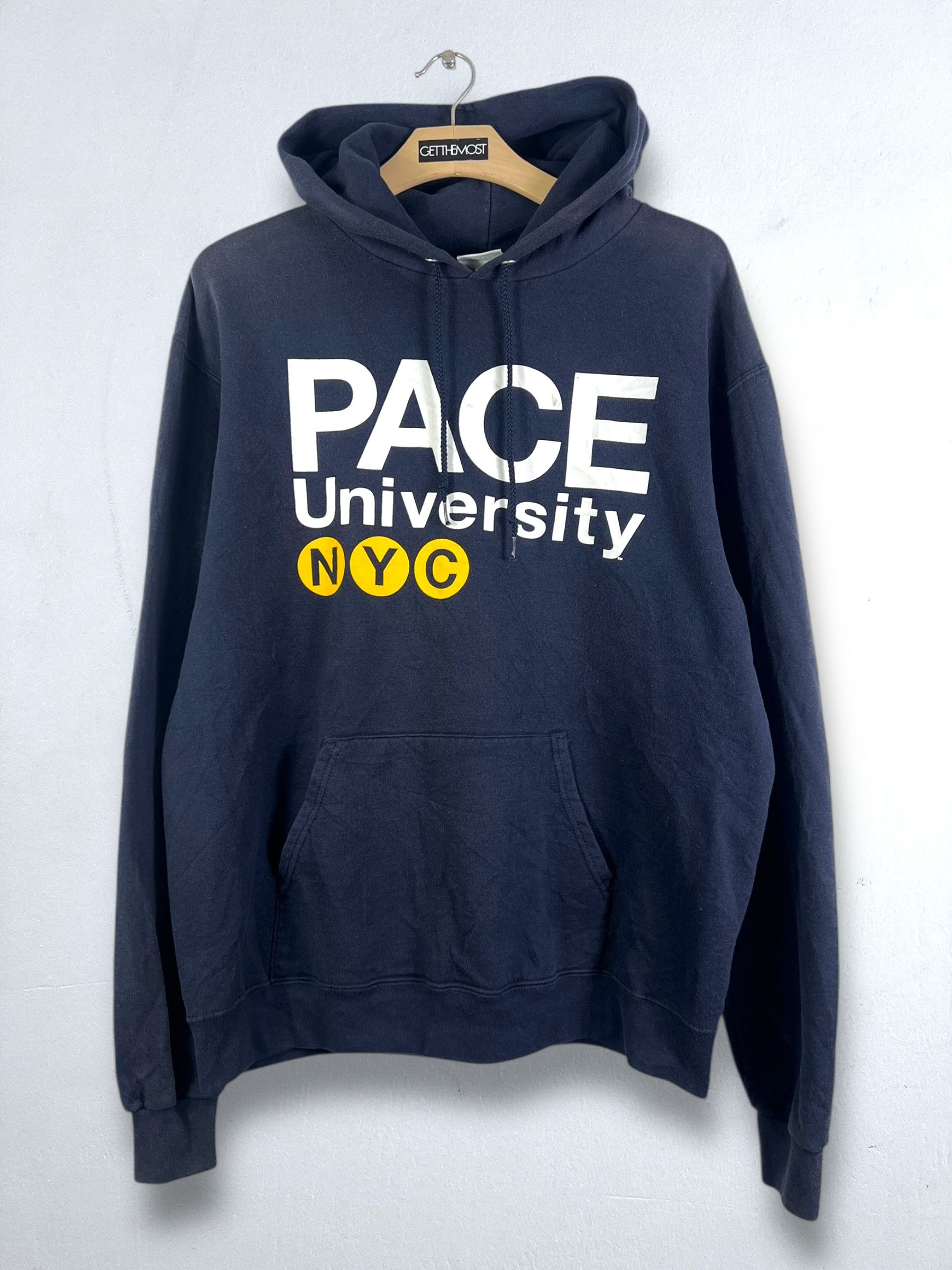 Vintage No.5113 Vintage Pace Univ. NYC Graphic Hoodie (L) Size US L / EU 52-54 / 3 - 1 Thumbnail