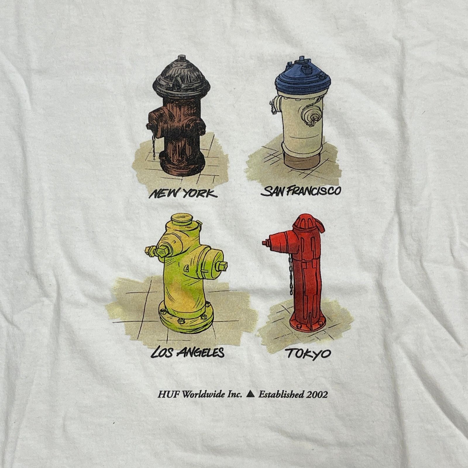 Huf Huf All Cities Fire Hydrant Short Sleeve Tee White Large Size US L / EU 52-54 / 3 - 2 Thumbnail