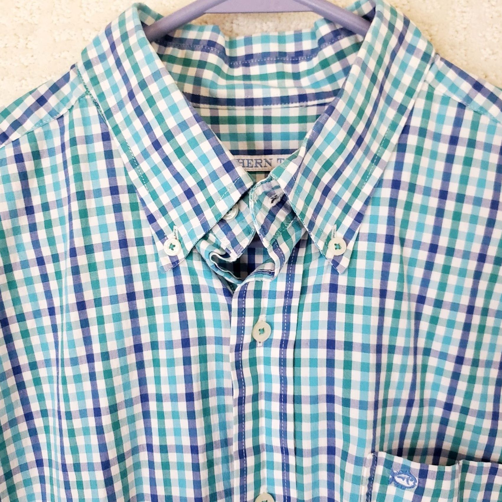 Southern Tide Southern Tide Shirt Men L Blue Green Check Classic Fit Long Sleeve Pocket Size US L / EU 52-54 / 3 - 5 Thumbnail