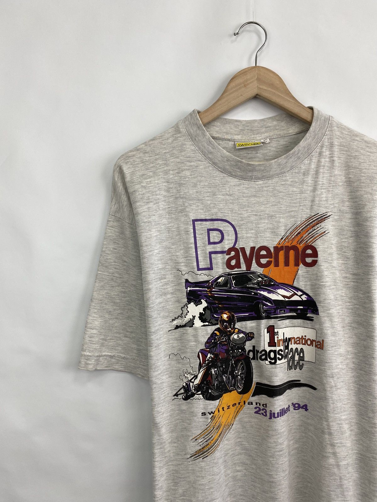 NASCAR 🇨🇭 Vintage 1994 NASCAR Switzerland Payerne T-Shirt Y2K Rare Size US L / EU 52-54 / 3 - 2 Thumbnail