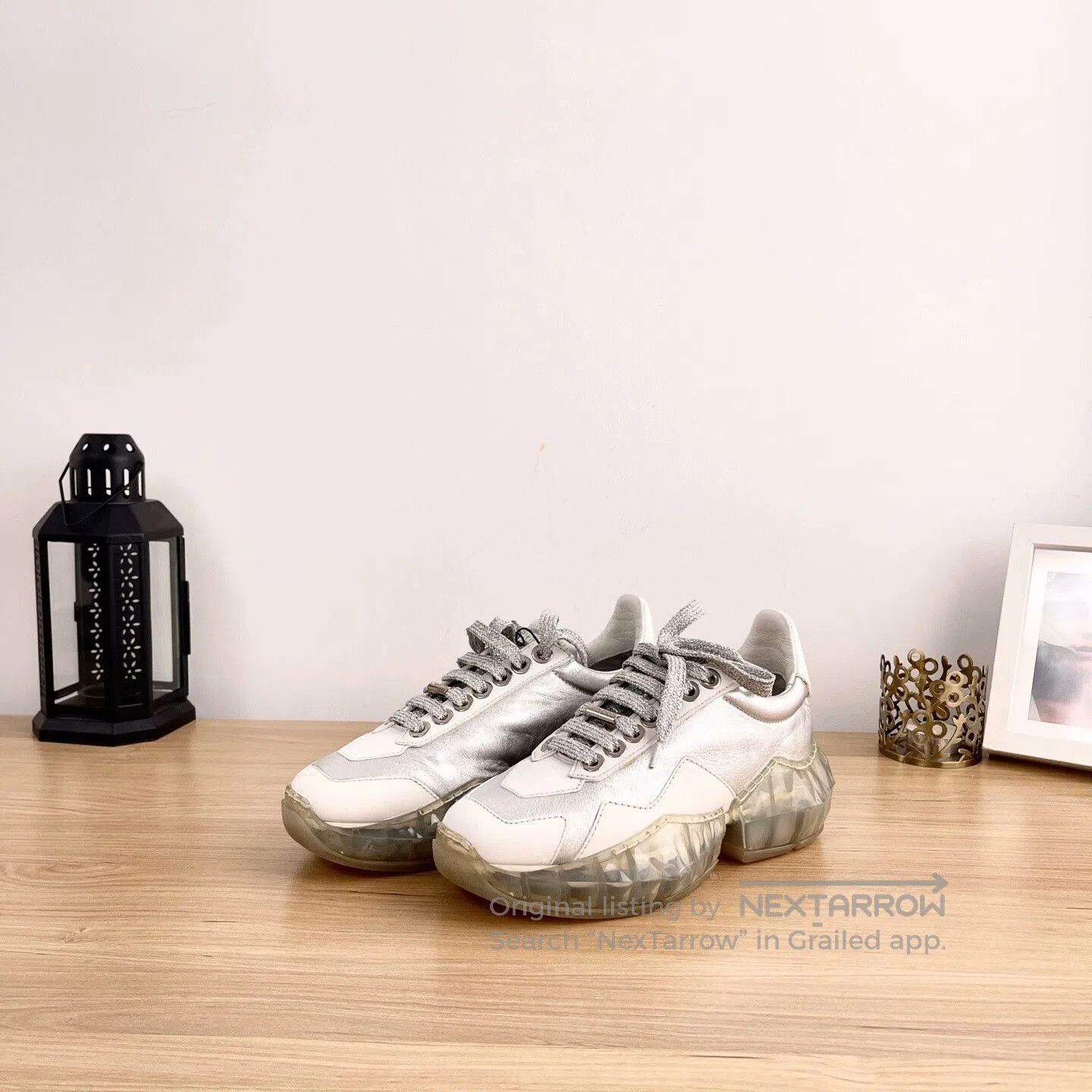 Jimmy Choo Jimmy Choo Diamond Silver Flat Shoes. Size US 4 / IT 34 - 2 Thumbnail